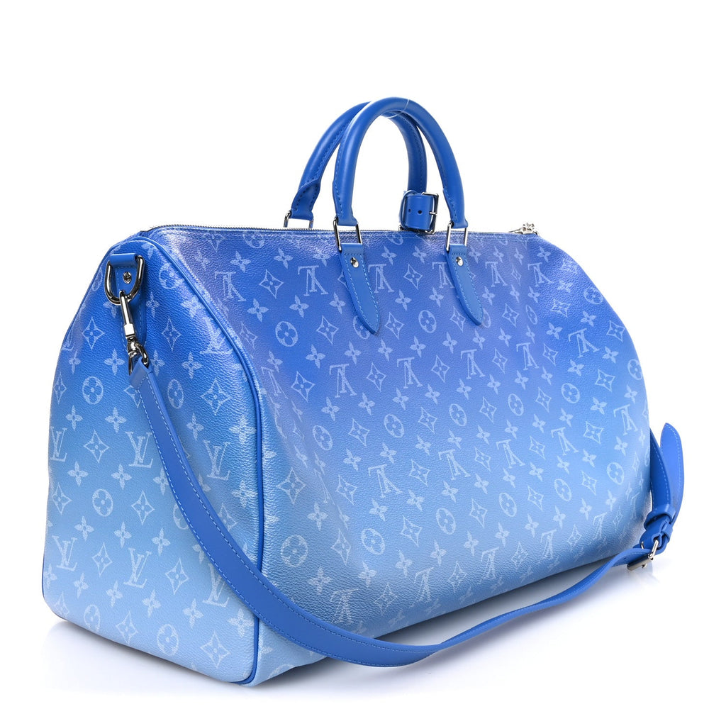 Louis Vuitton Monogram Clouds Keepall Bandouliere 50 Blue