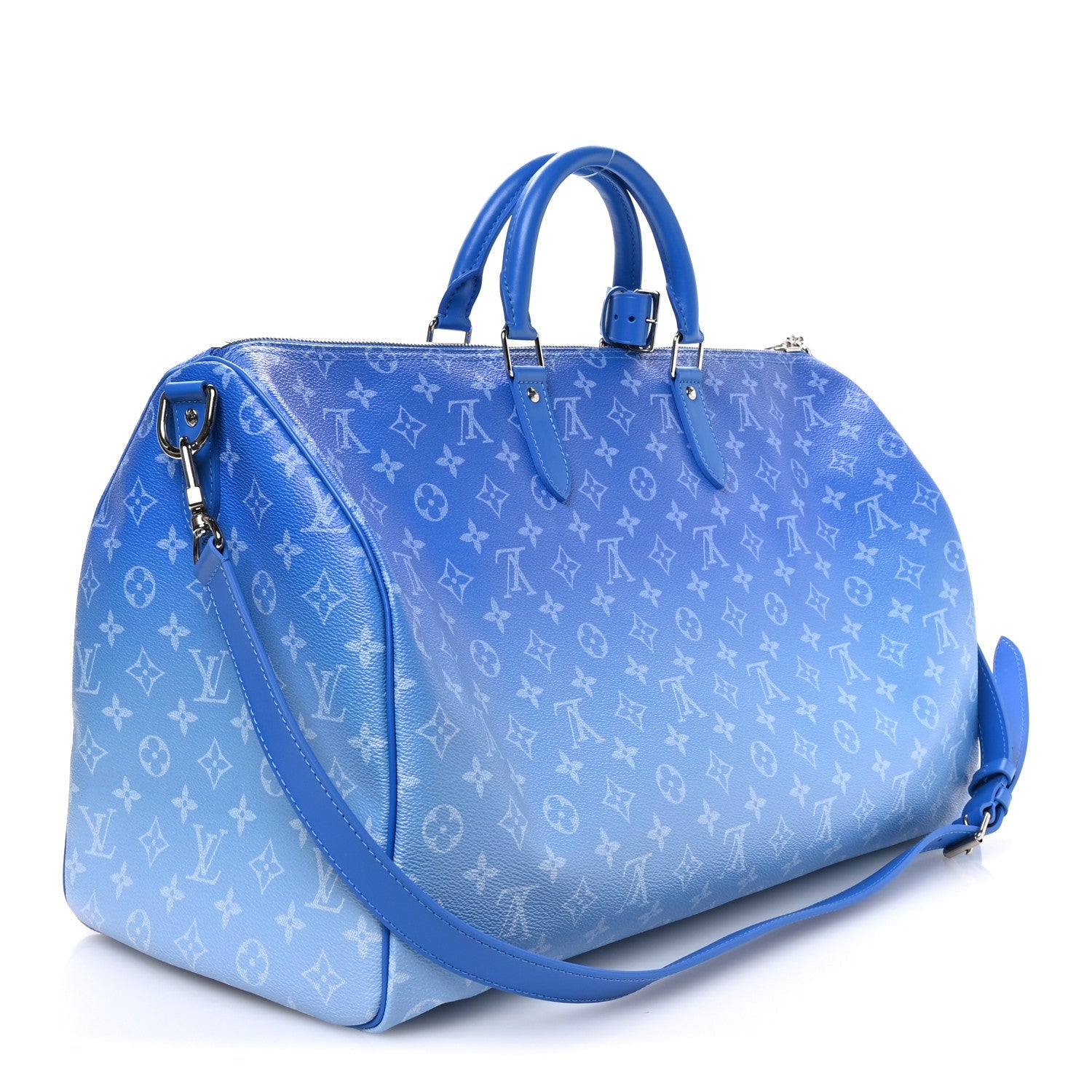 Louis Vuitton Monogram Clouds Keepall Bandouliere 50 Blue