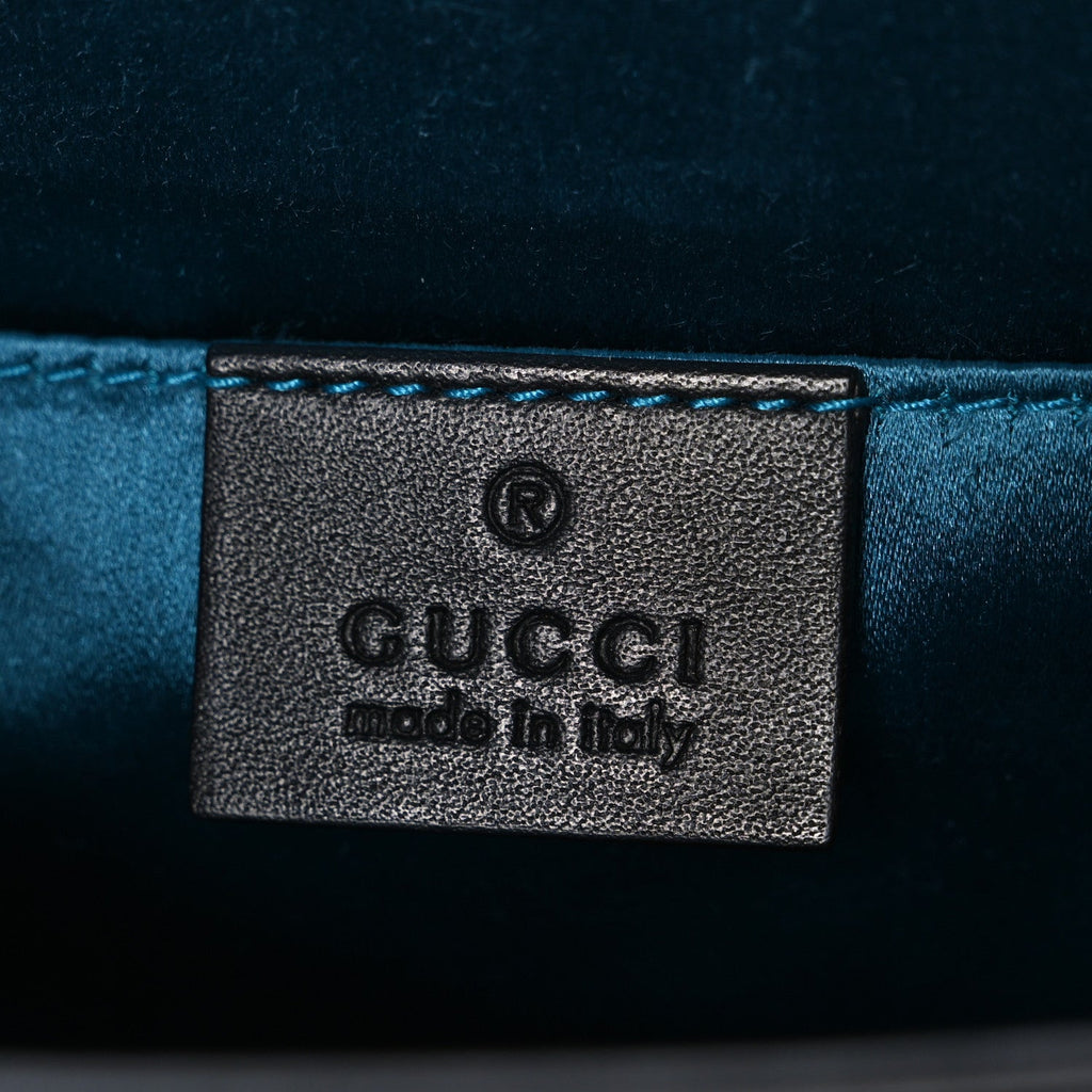 Gucci Suede Patent Web Small Ophidia Chain Shoulder Bag Hibiscus Red Black