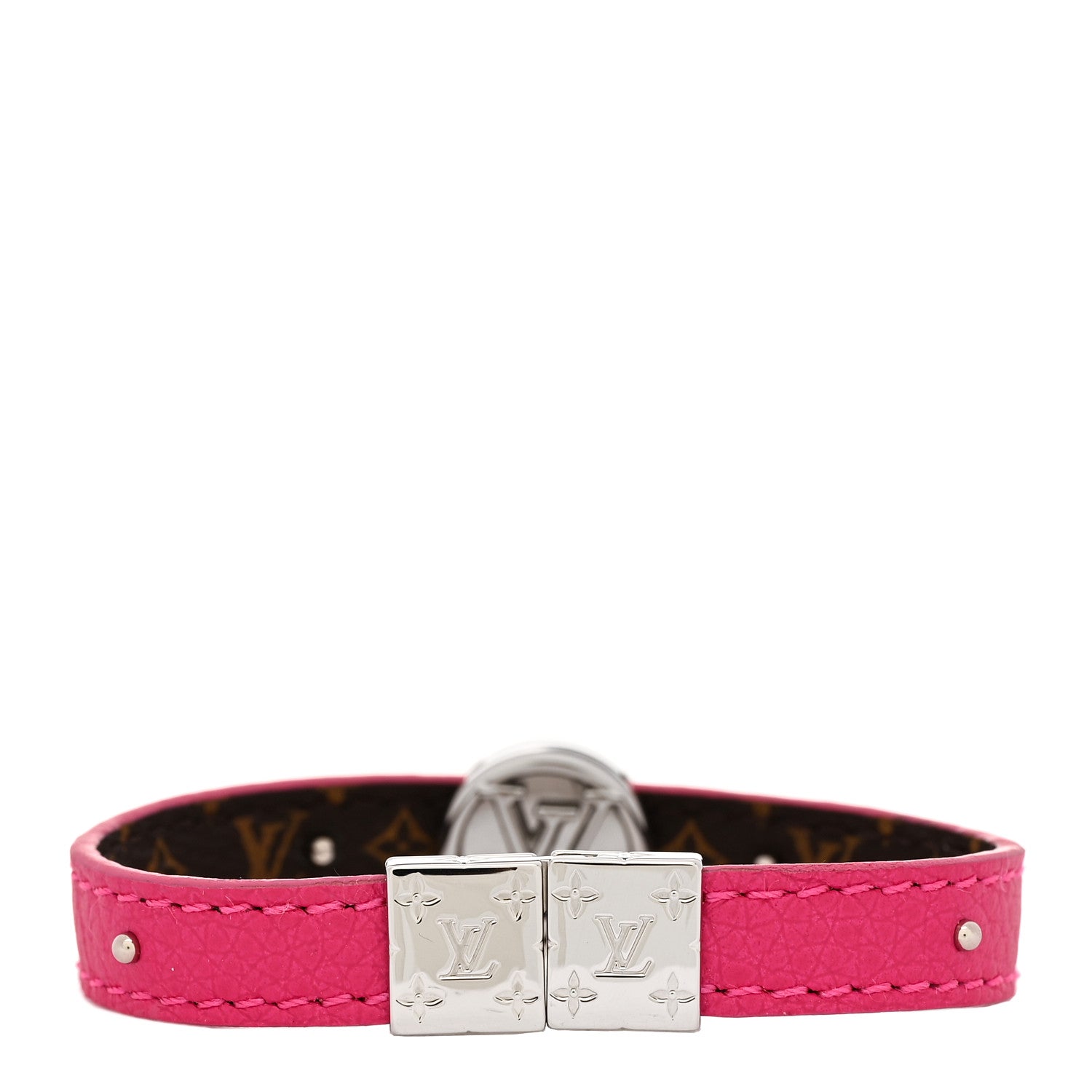 Louis Vuitton Monogram LV Circle Reversible Bracelet 17 Rose Falbala