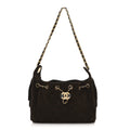 Chanel Suede Quilted Mini Chanel 25 Handbag Dark Brown