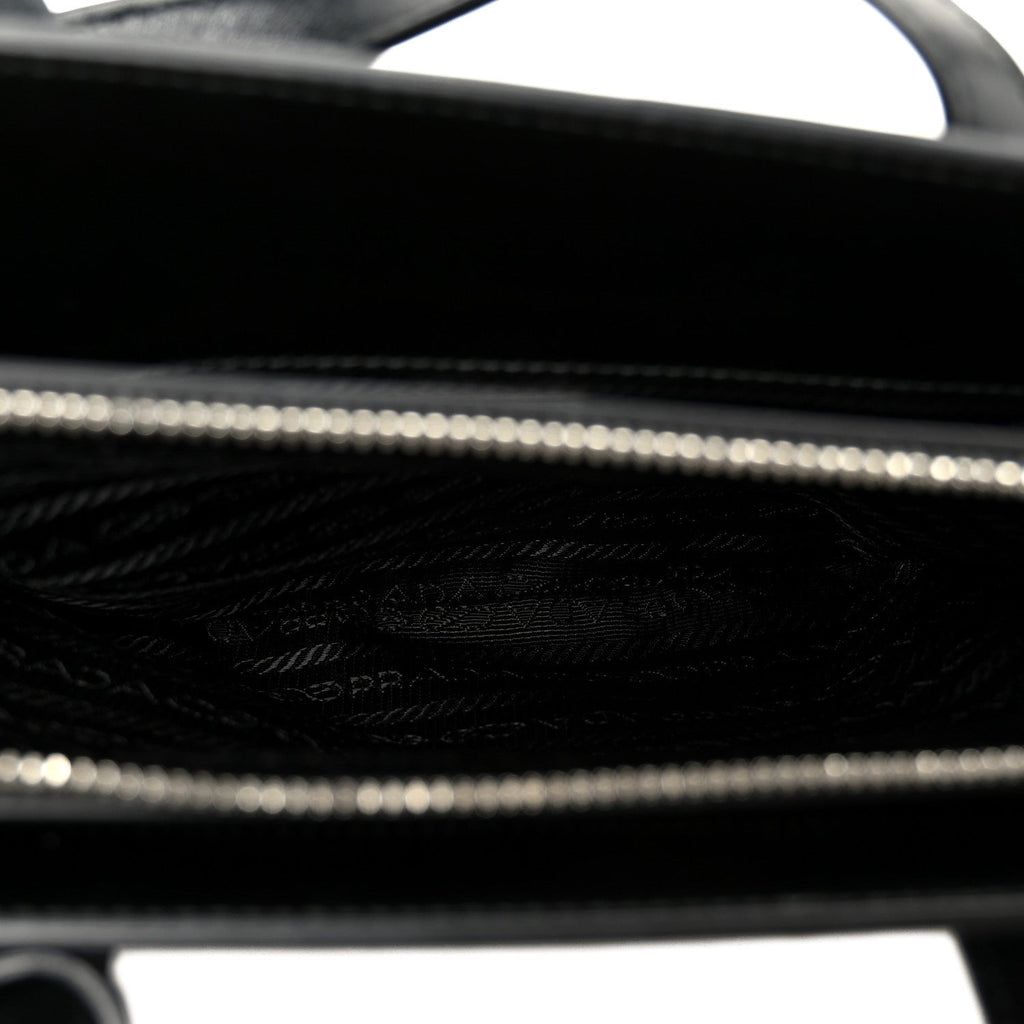 Prada Spazzolato Mini Re-Edition 1995 Double Handle Handbag Black