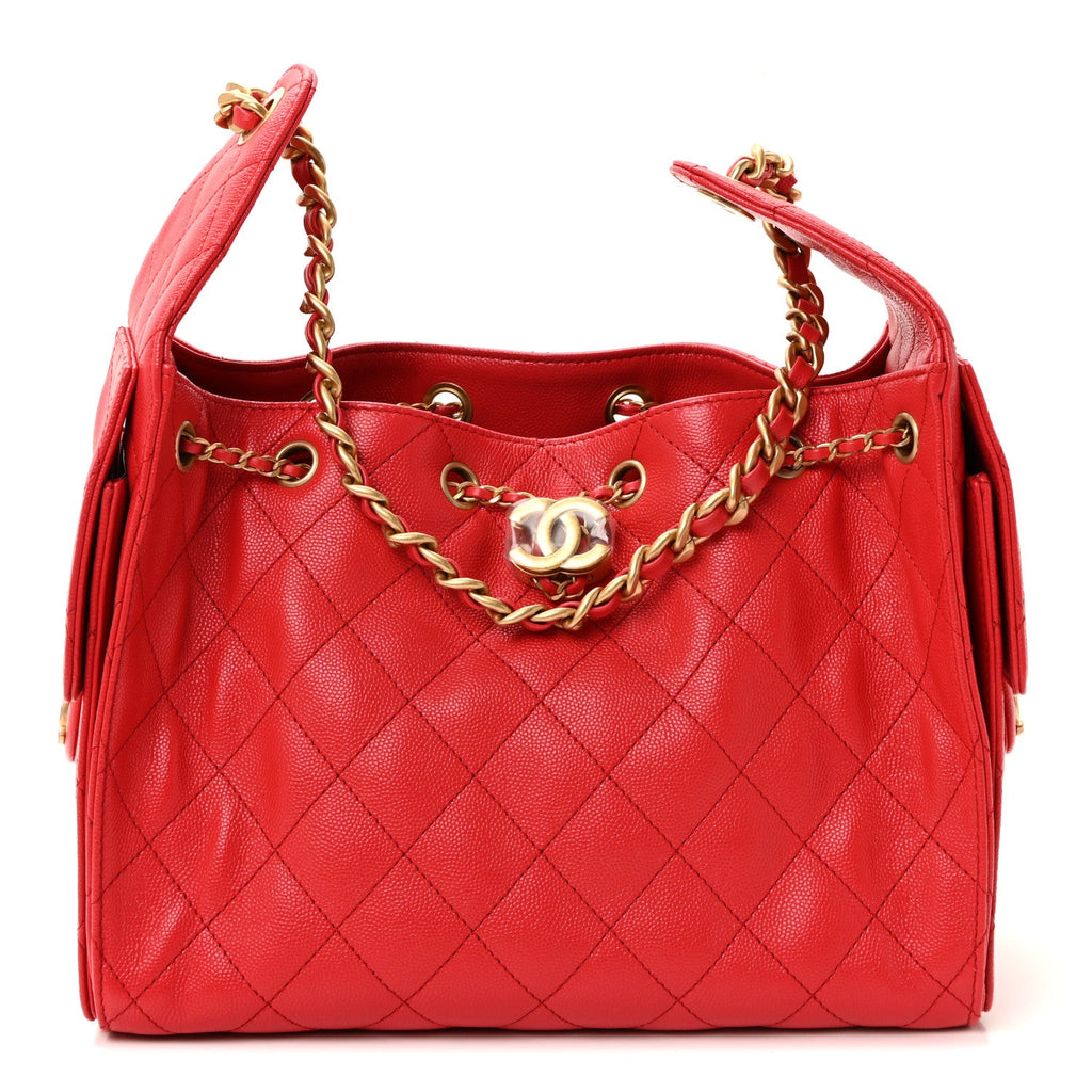 Chanel Caviar Quilted Small Chanel 25 Handbag Dark Red