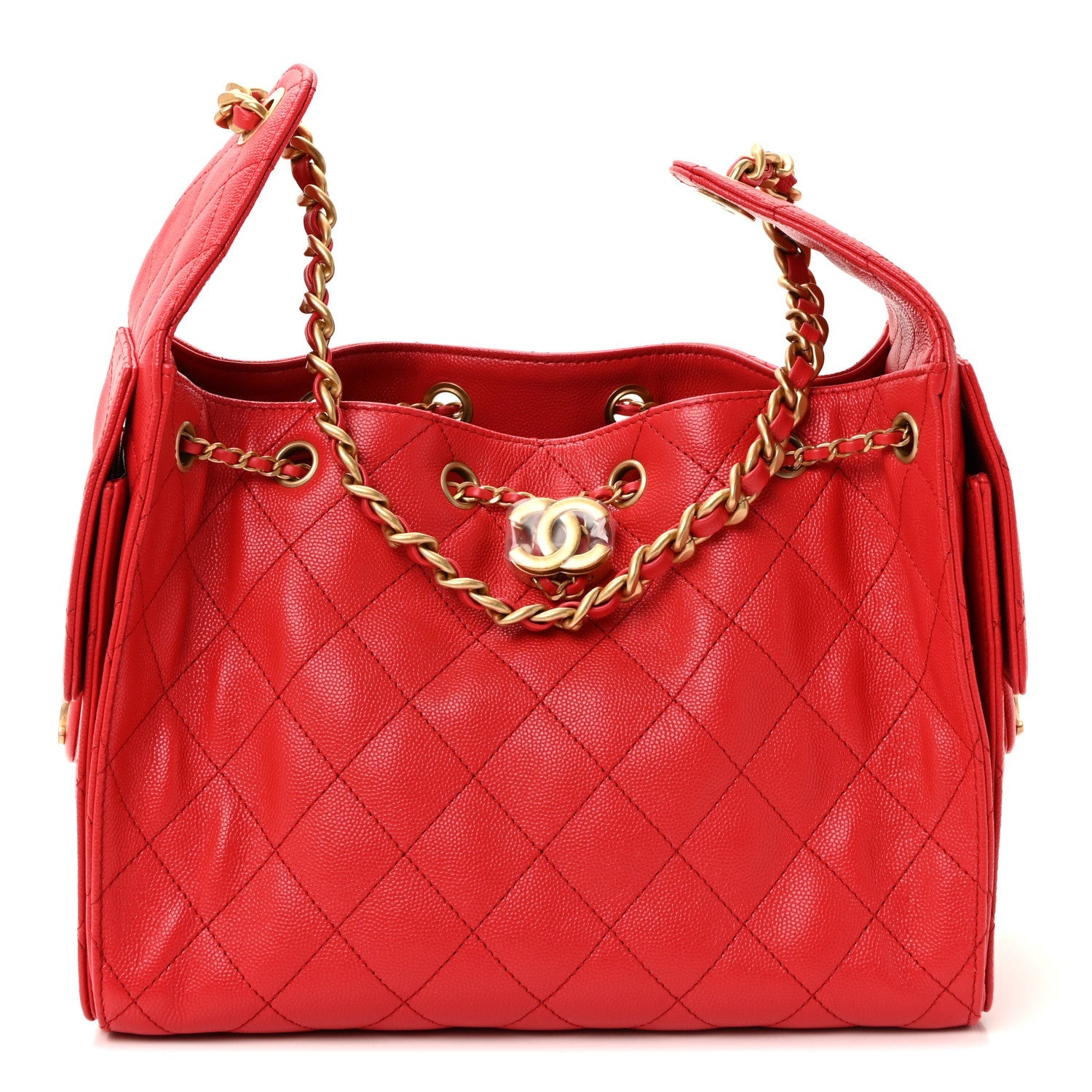 Chanel Caviar Quilted Small Chanel 25 Handbag Dark Red