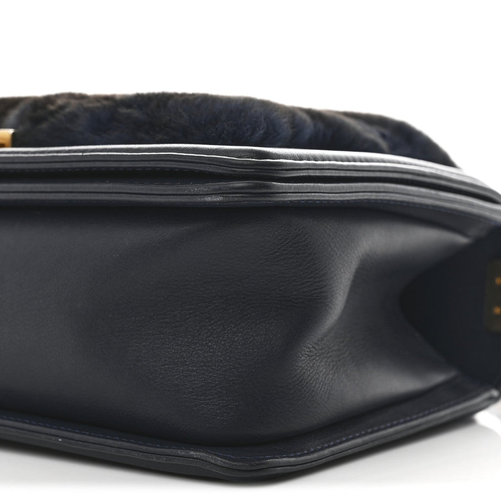 Chanel Orylag Medium Boy Top Handle Flap Navy