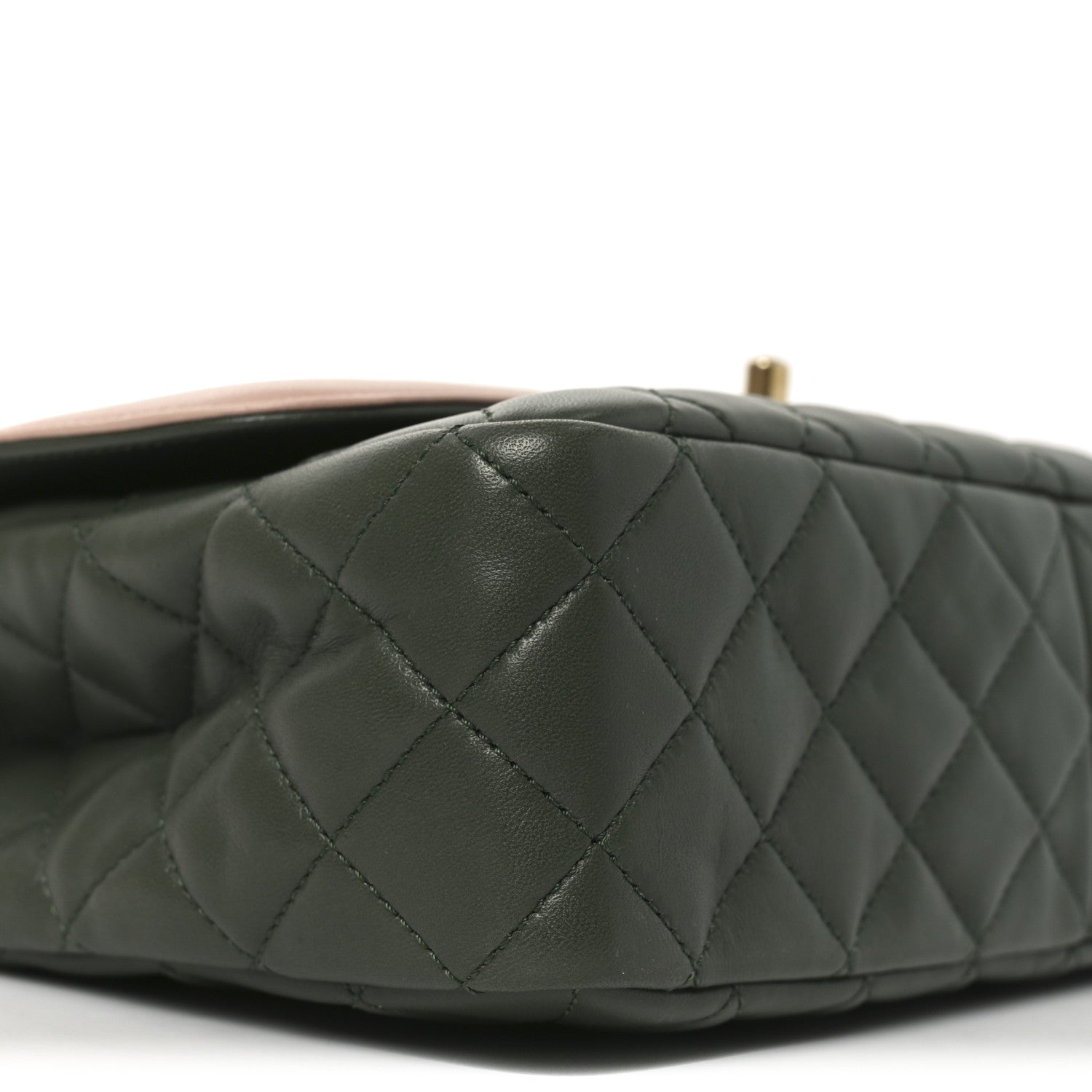 Chanel Lambskin Quilted Medium Bi-Color Flap Green Pink