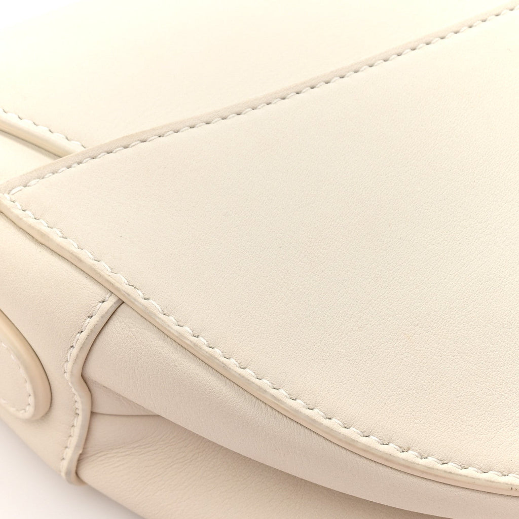 Christian Dior Ultra Matte Calfskin Saddle Bag Off White