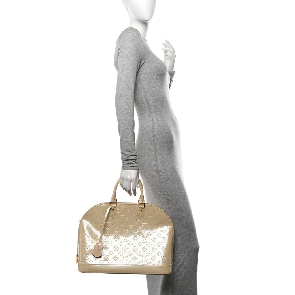 Louis Vuitton Vernis Alma GM Blanc Corail