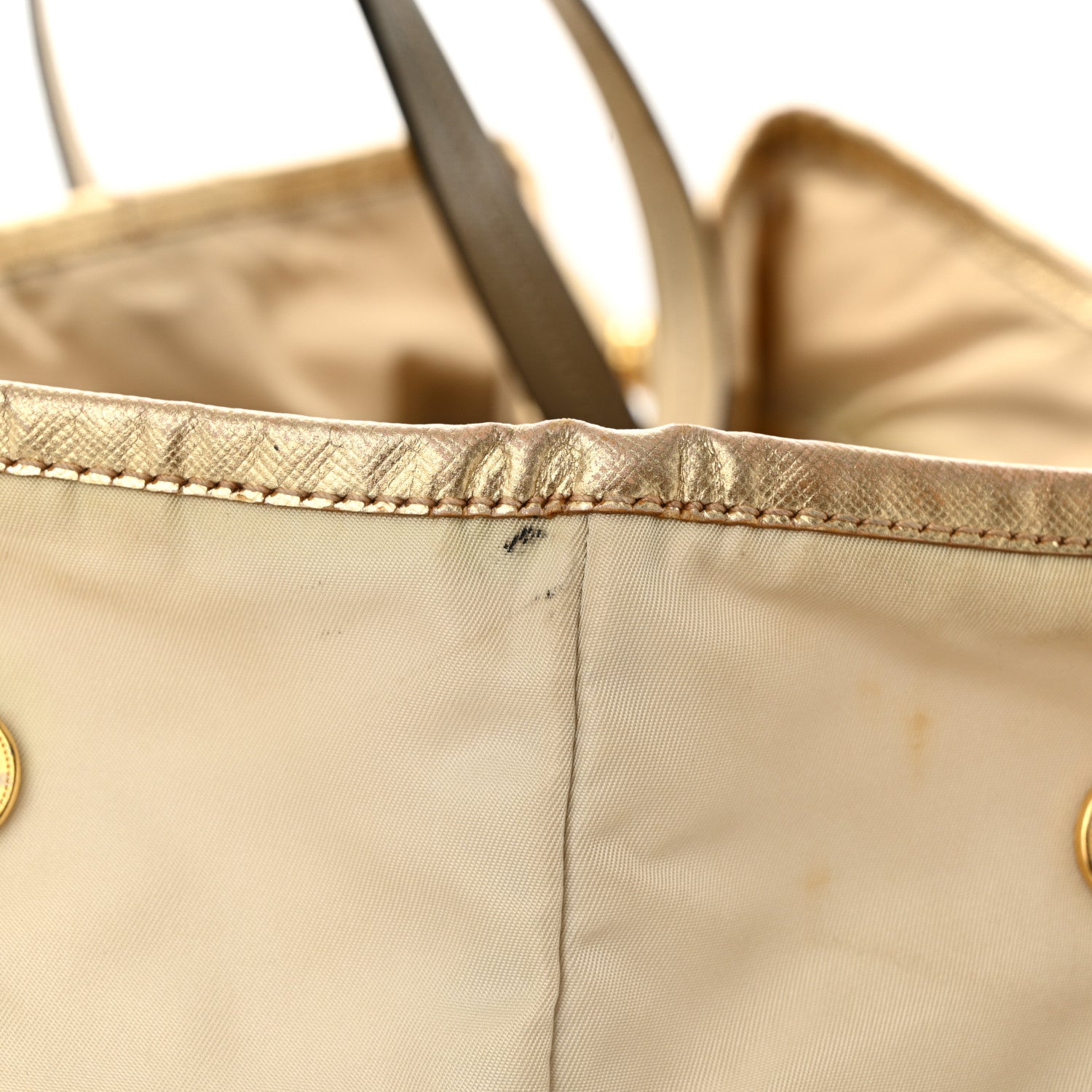Prada Tessuto Nylon Saffiano Shopping Tote White