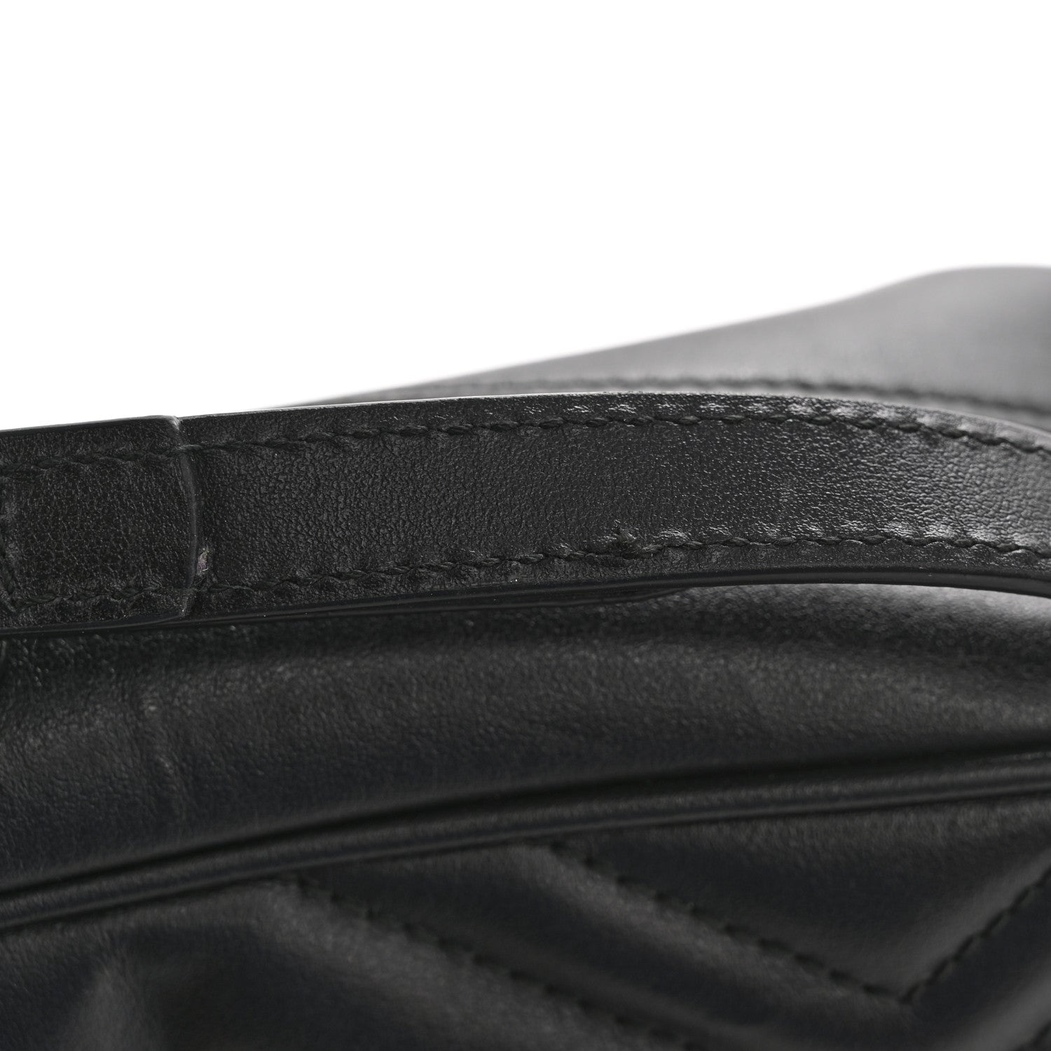 Gucci Calfskin Matelasse Small GG Marmont Chain Shoulder Bag Black