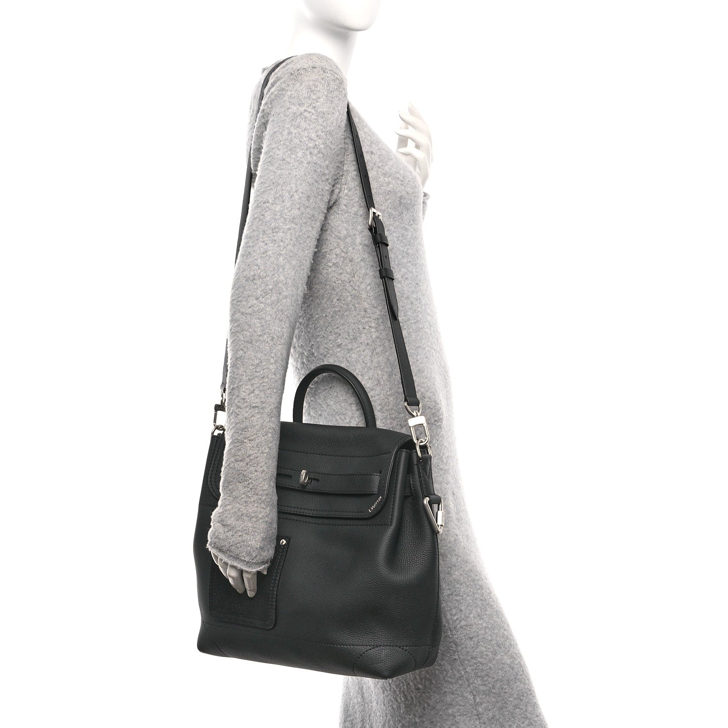 Louis Vuitton LV Touch Calfskin Steamer 30 H38 Black