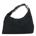 Gucci Monogram Medium Horsebit Chain Hobo Black