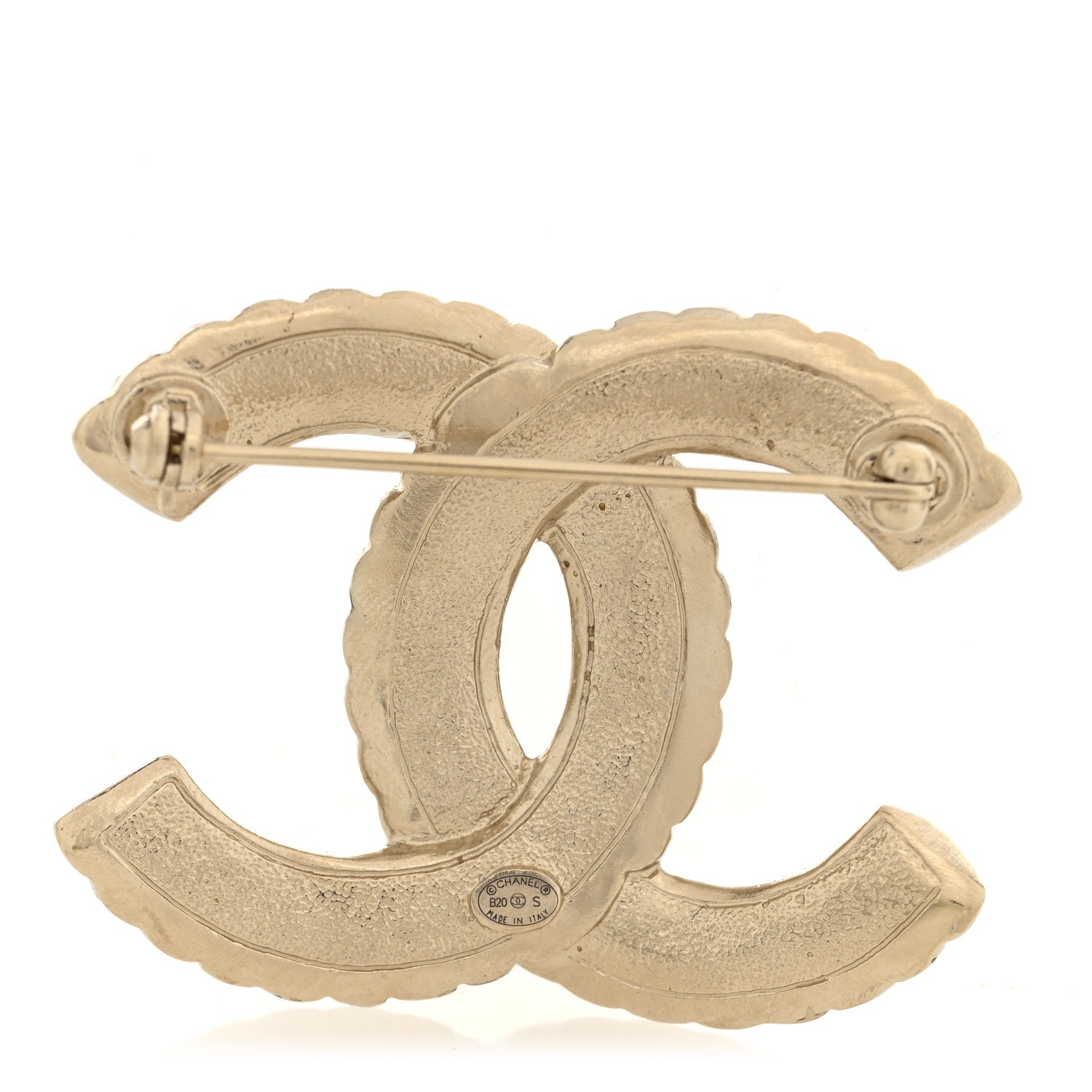 Pearl Crystal Queen of France CC Brooch Gold