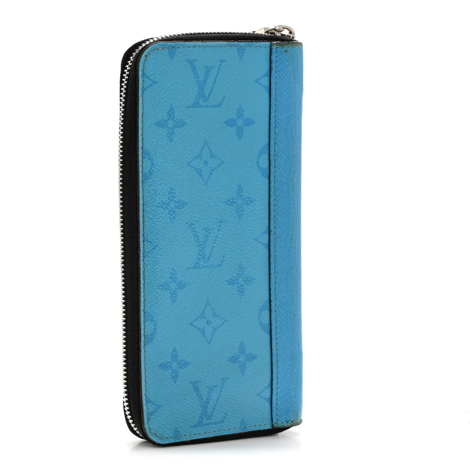Louis Vuitton Taigarama Vertical Zippy Wallet Blue Lagoon