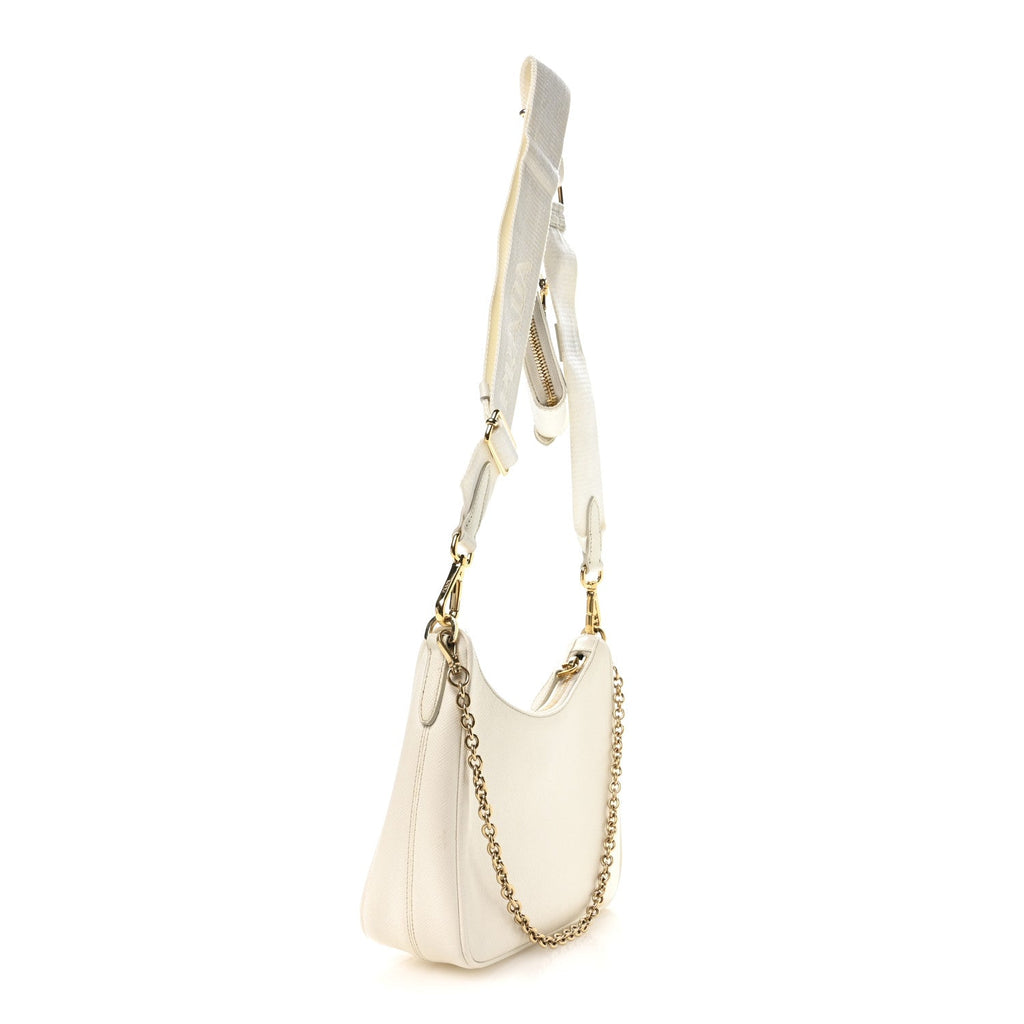 Prada Saffiano Re-Edition 2005 Shoulder Bag White