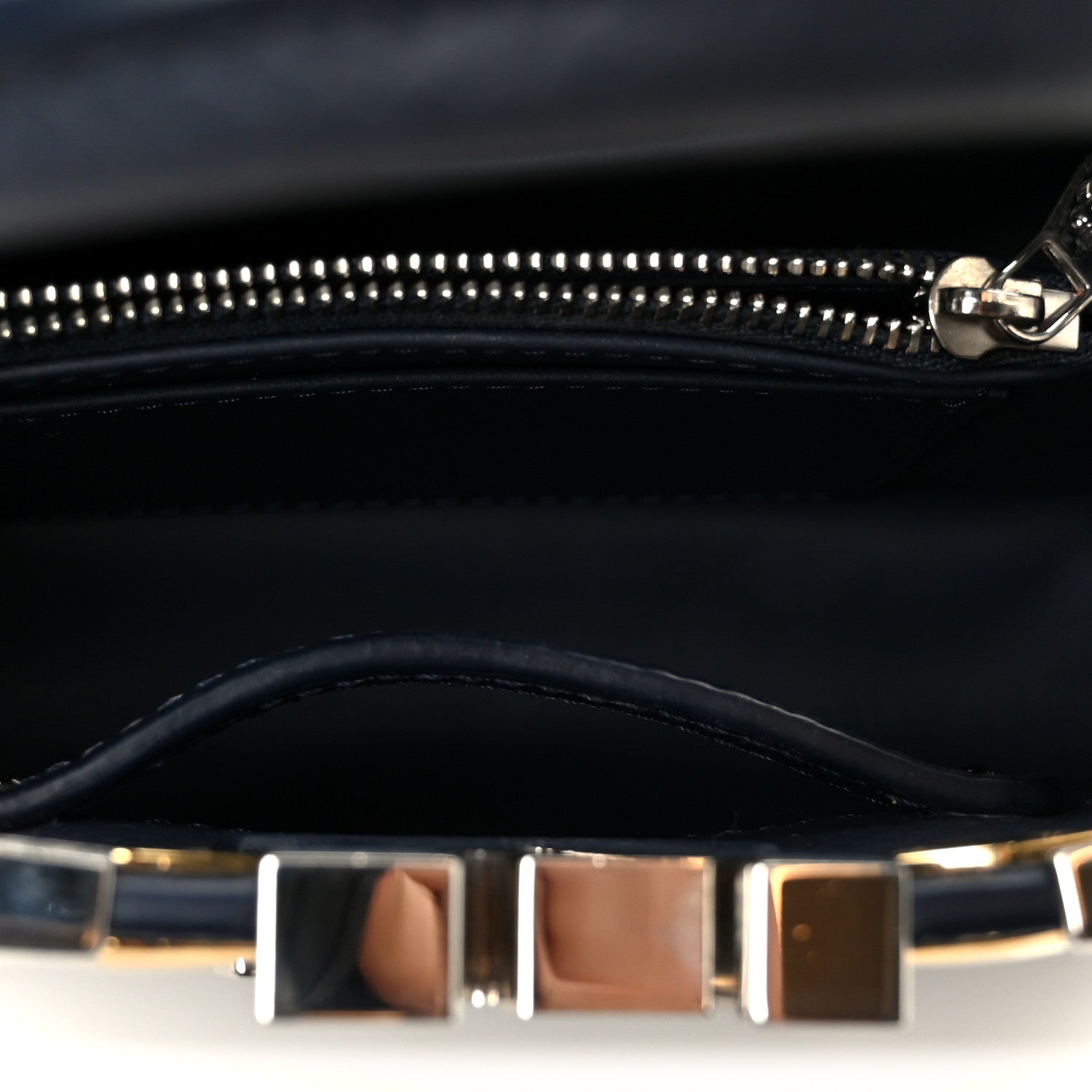 Louis Vuitton Taurillon Embellished Malletage Crown Mini Capucines Navy