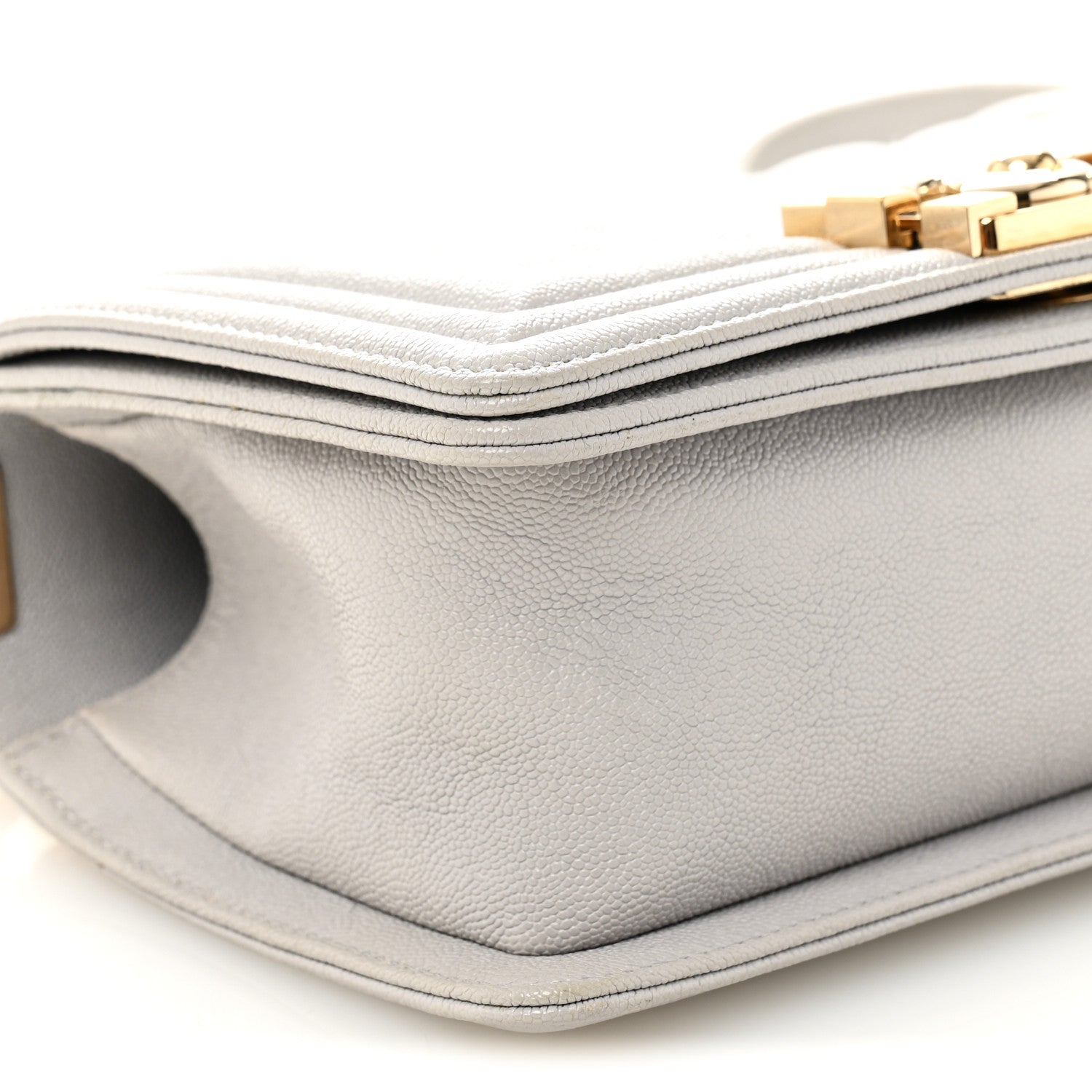 Chanel Caviar Quilted Small Boy Flap Light Grey