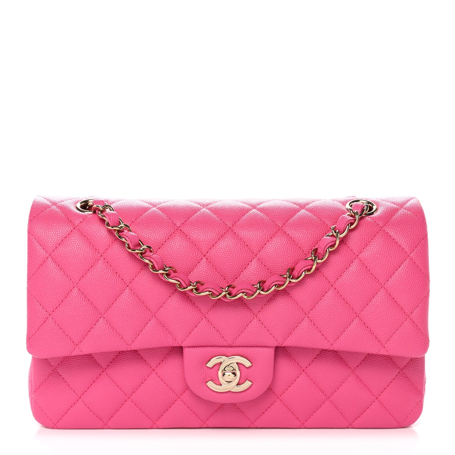 Chanel Caviar Quilted Medium Double Flap Dark Pink