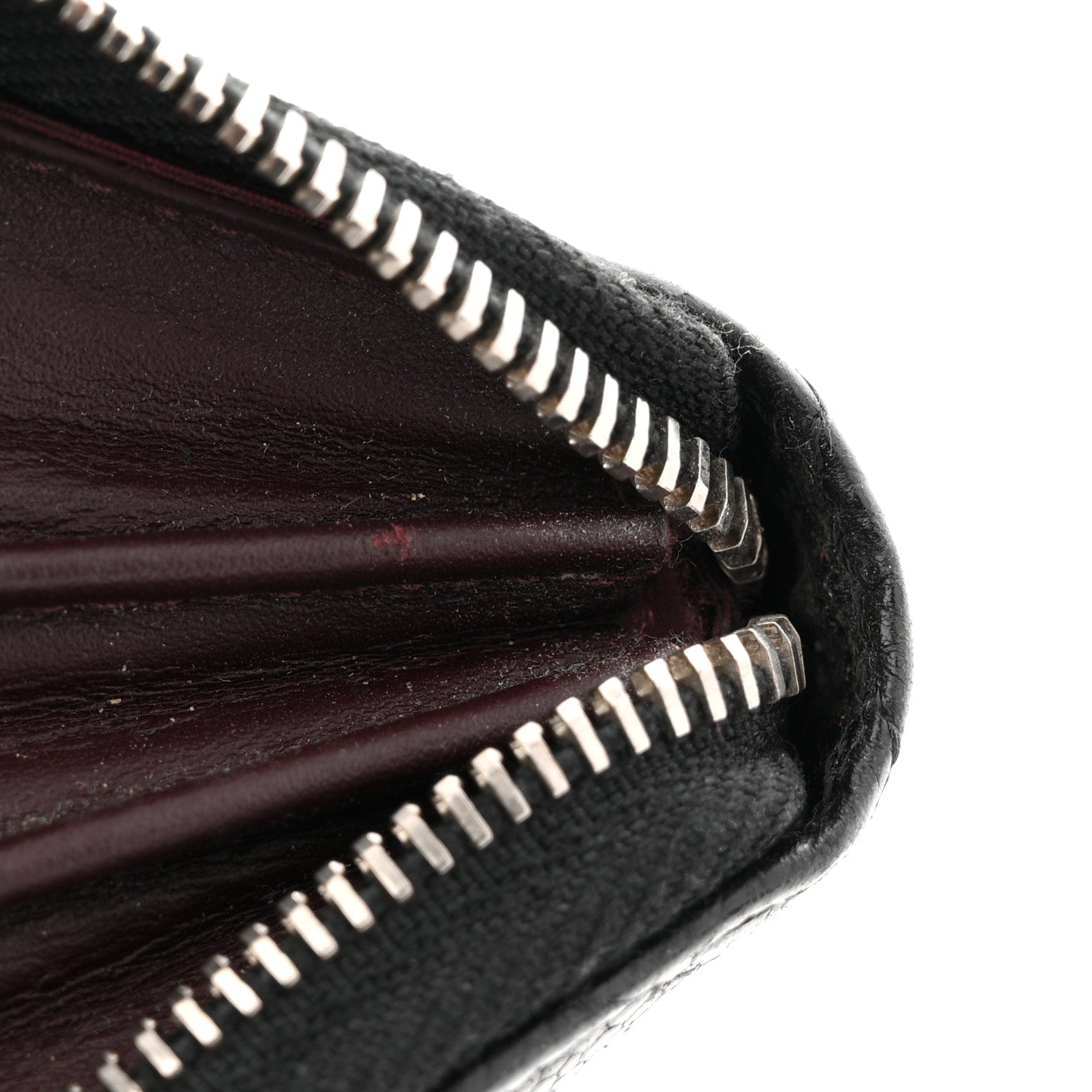 Caviar Quilted Zip Coin Purse Black