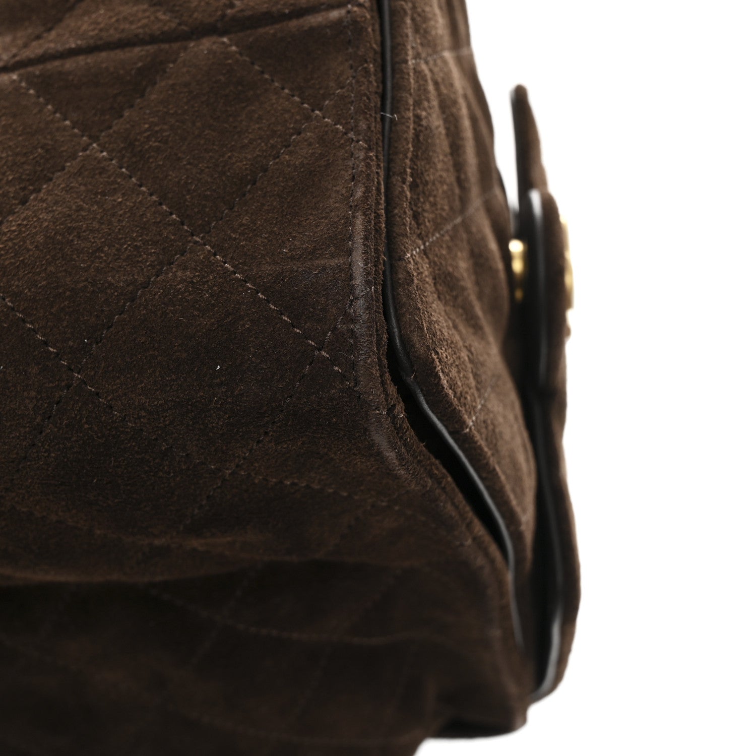 Chanel Suede Quilted Medium Chanel 25 Handbag Dark Brown