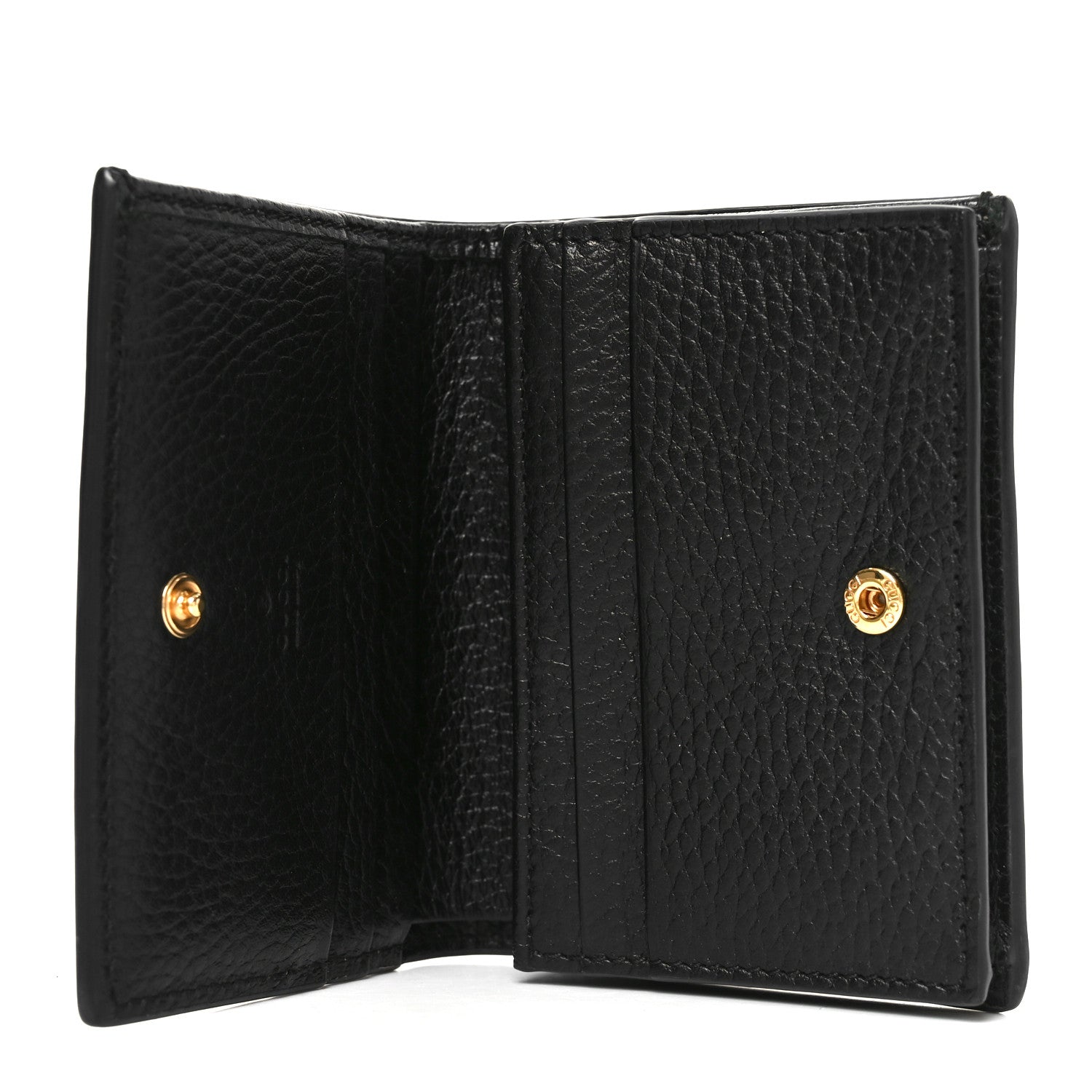 Gucci Dollar Calfskin GG Supreme Monogram GG Marmont Card Case Black Beige Ebony