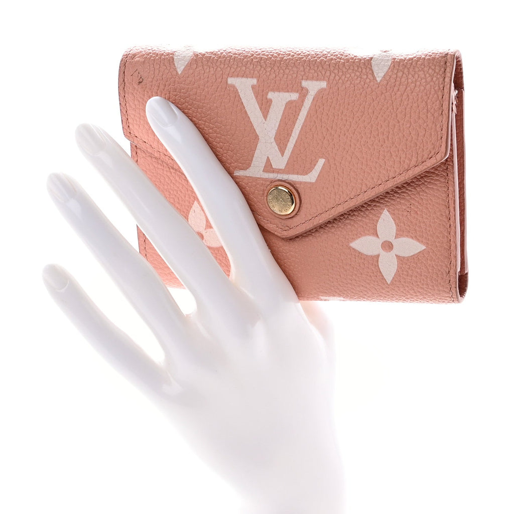 Louis Vuitton Empreinte Monogram Giant Victorine Wallet Rose Trianon Creme