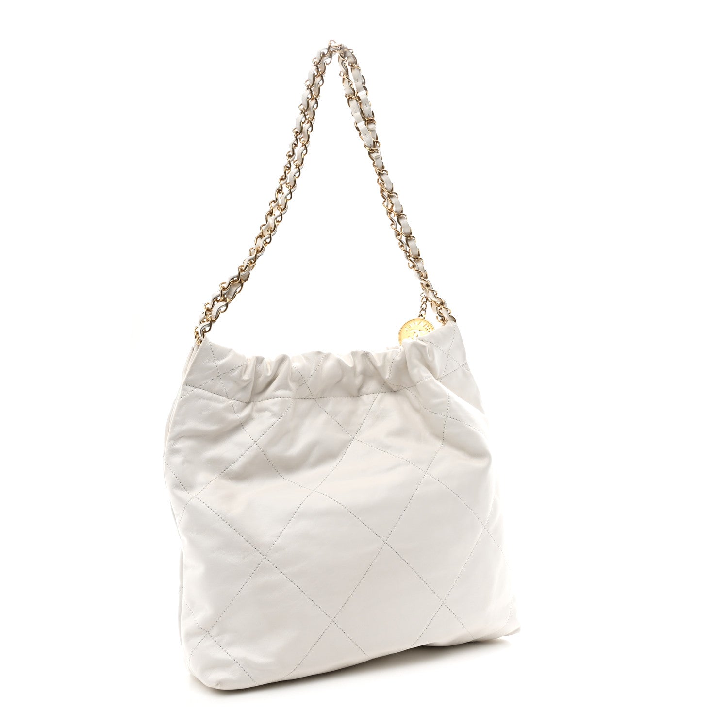 Chanel Shiny Calfskin Quilted Small Chanel 22 White