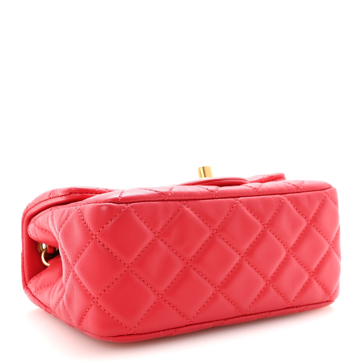 Chanel Lambskin Quilted Mini Pearl Crush Flap Red