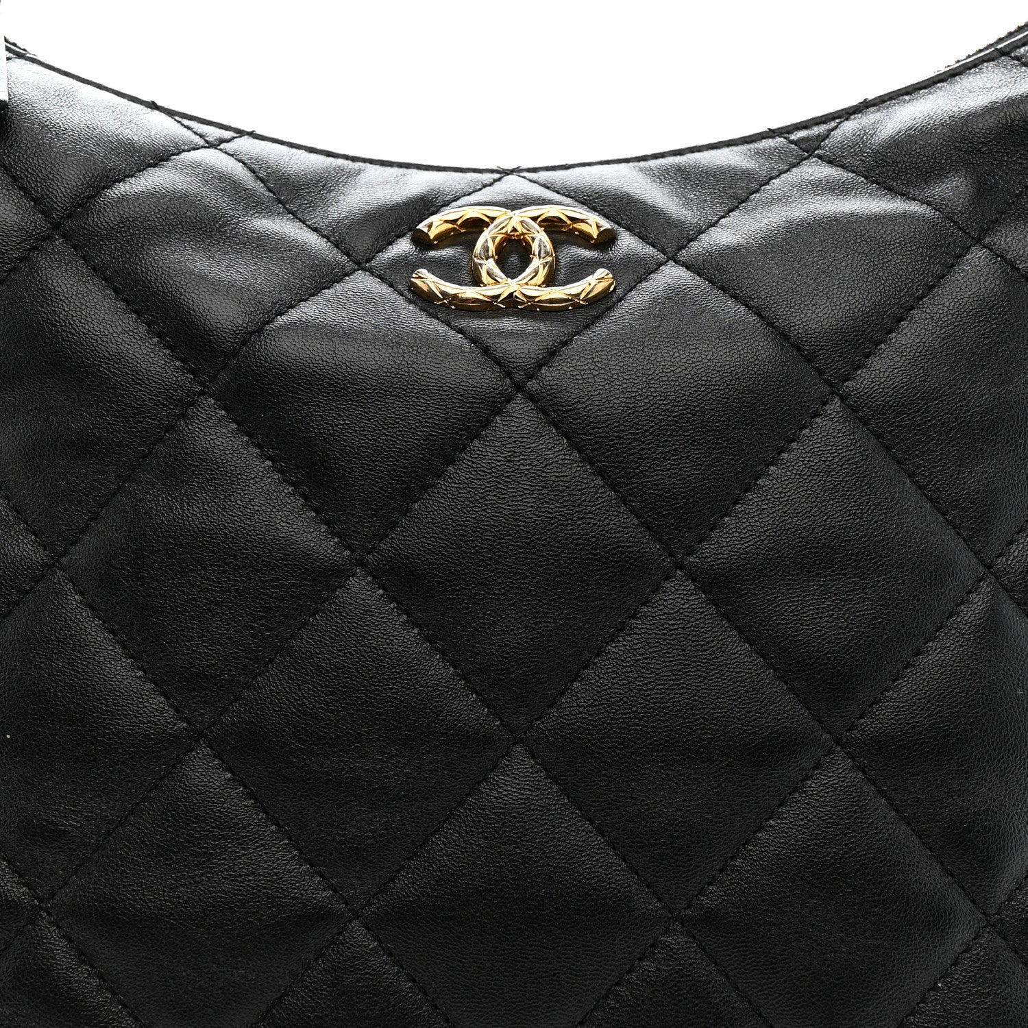 Chanel Lambskin Quilted Maxi Hobo Black