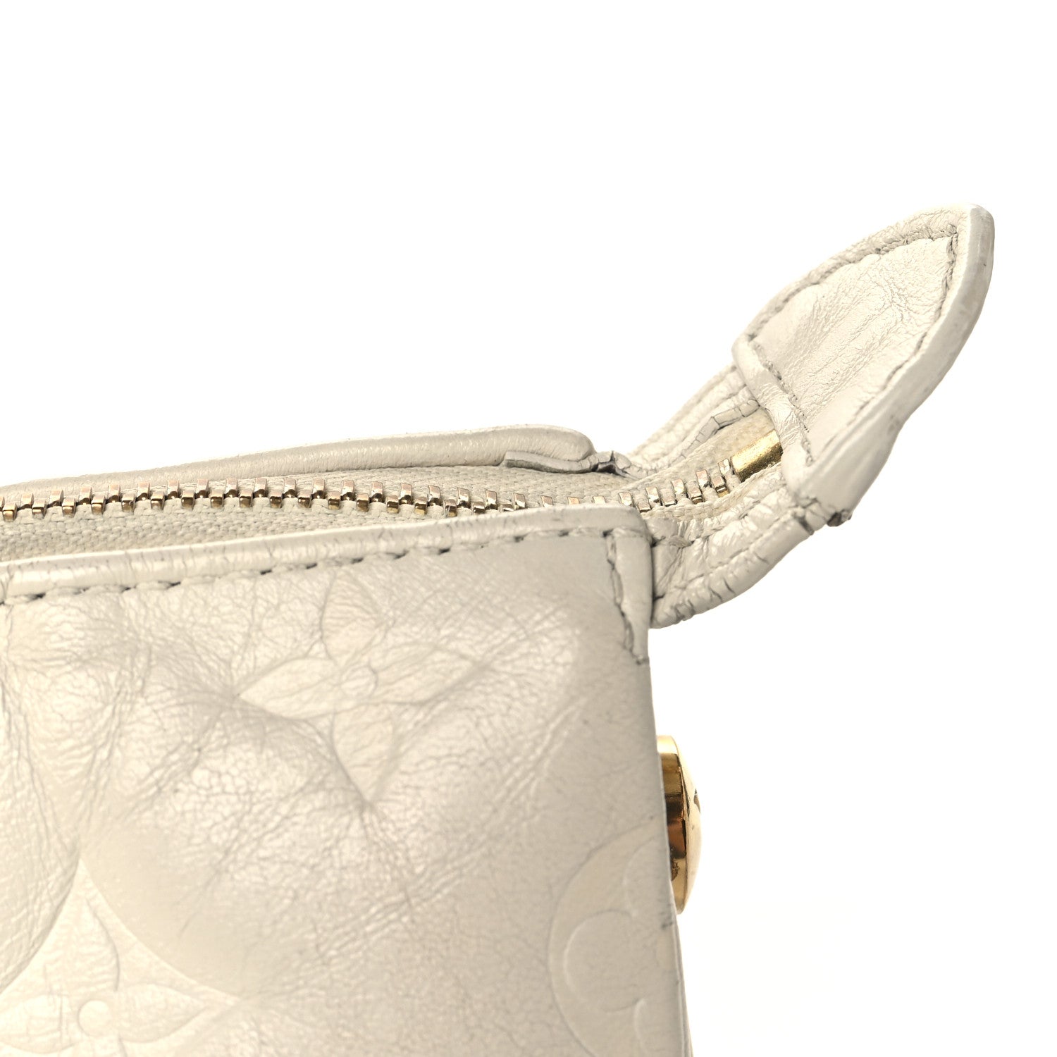 Louis Vuitton Lambskin Embossed Monogram Coussin PM Beige Cream