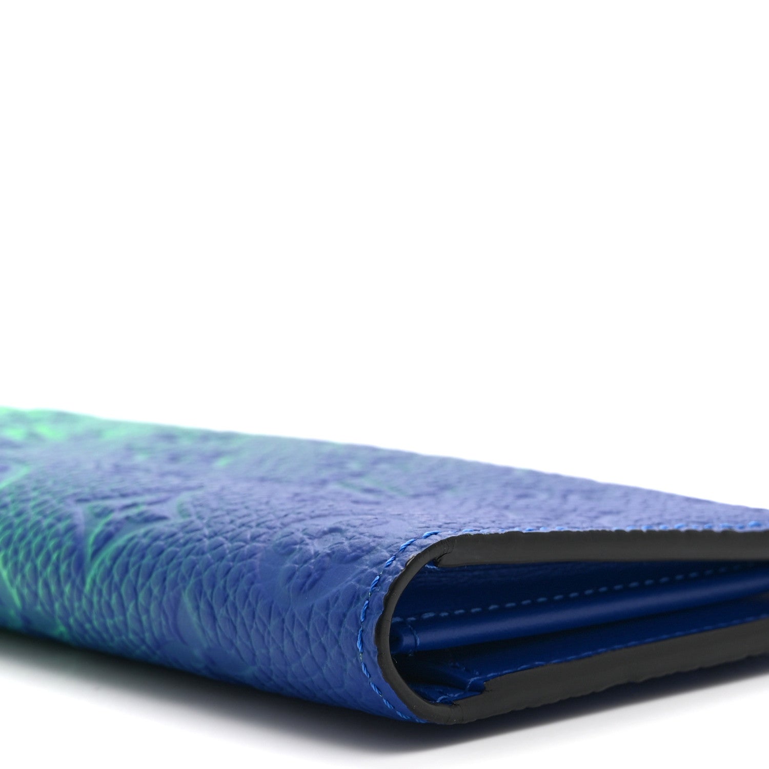 Louis Vuitton Taurillon Illusion Brazza Wallet Bleu Vert