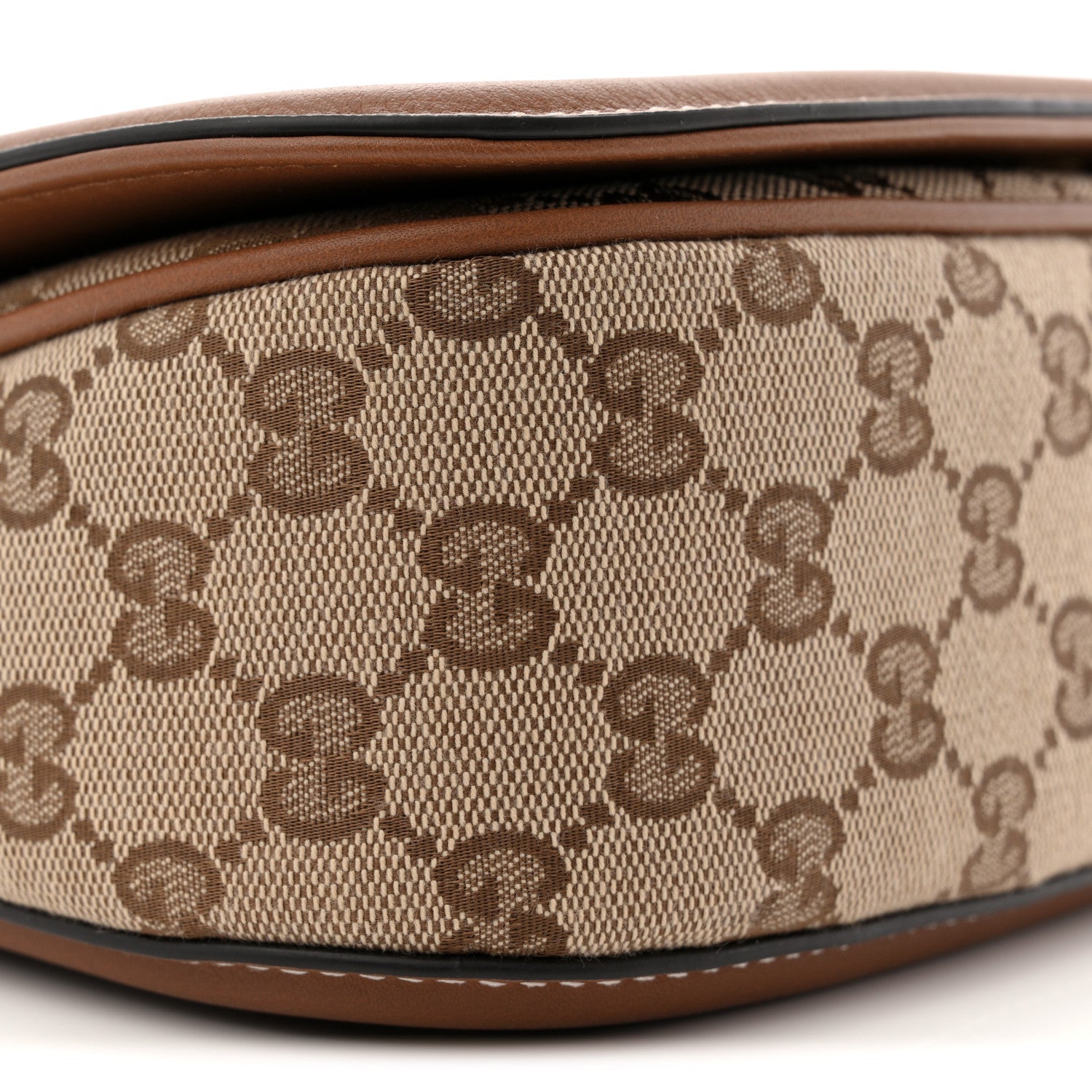 Gucci GG Monogram Calfskin Medium Blondie Top Handle Bag Beige Dark Brown