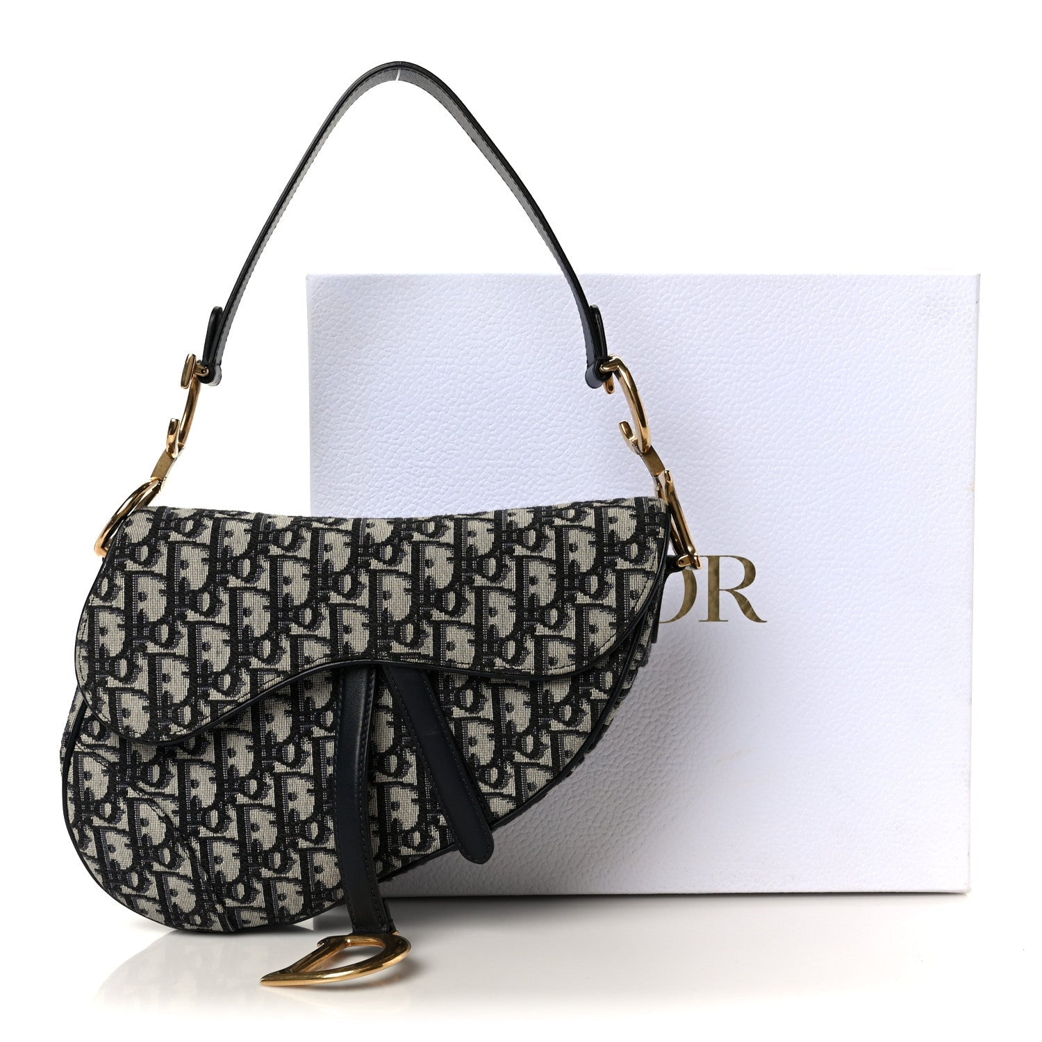 Christian Dior Oblique Saddle Bag Blue