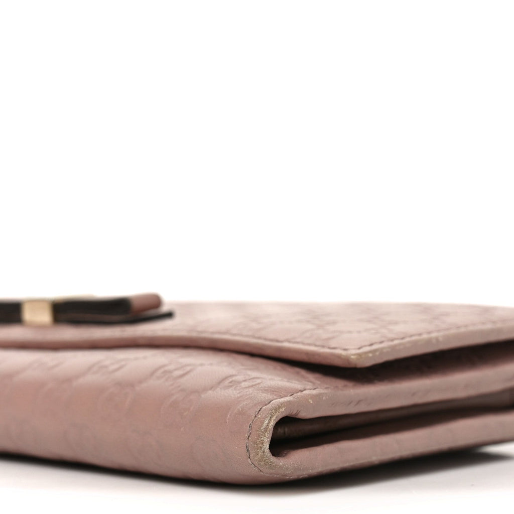 Gucci Microguccissima Bow Continental Wallet Soft Pink