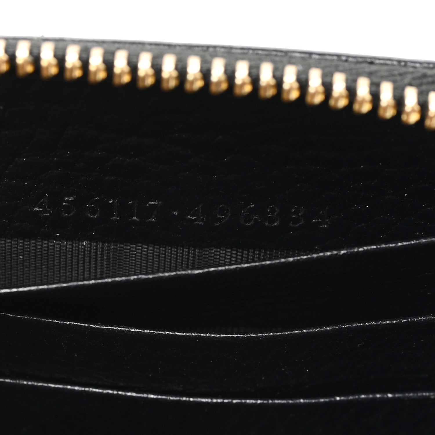 Gucci Dollar Calfskin GG Marmont Zip Around Wallet Black