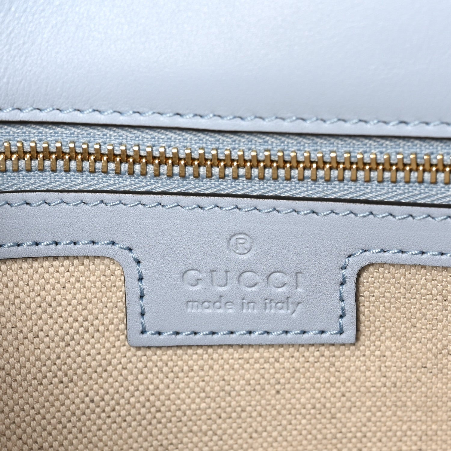 Gucci Roxy Calfskin Medium Blondie Top Handle Bag Cloudy Blue