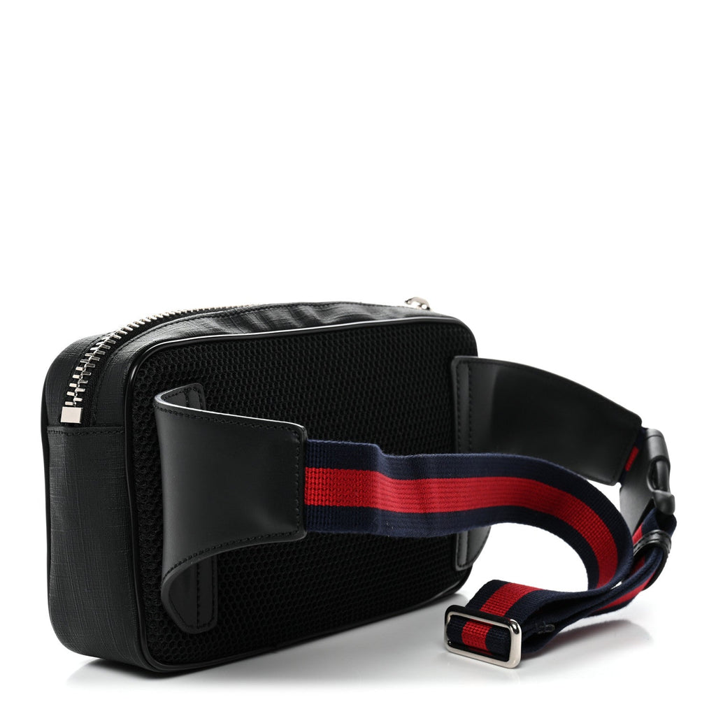 Gucci Soft GG Supreme Monogram Web Belt Bag Black Grey