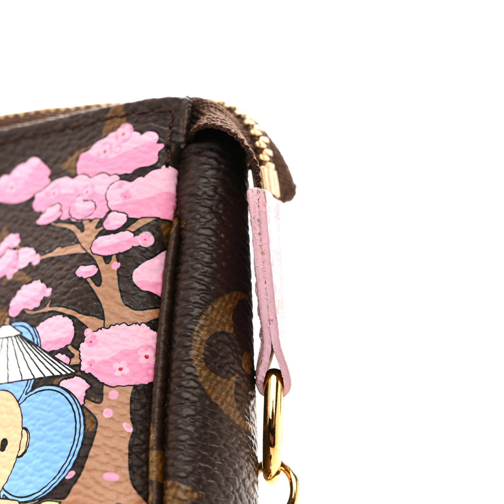 Louis Vuitton Monogram 2021 Christmas Animation Japanese Garden Mini Pochette Accessories Wisteria Pink