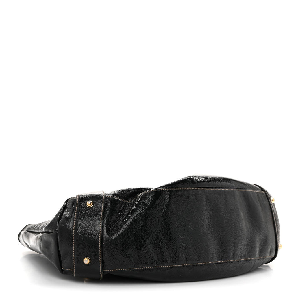 Gucci Patent Medium Pelham Shoulder Bag Black