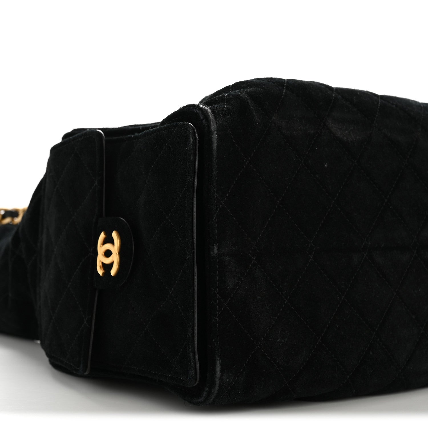 Chanel Suede Quilted Medium Chanel 25 Handbag Black