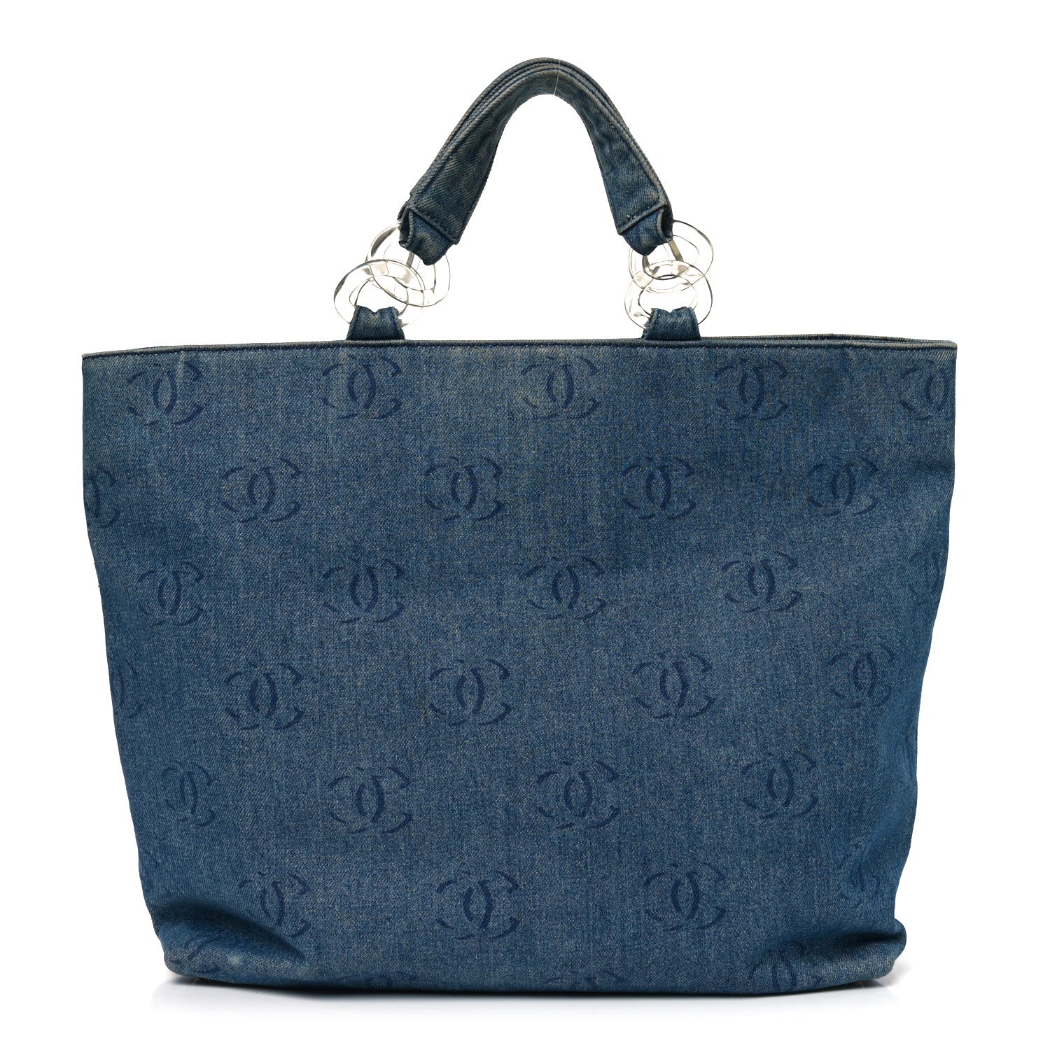 Chanel Denim Large CC Tote Dark Navy Blue
