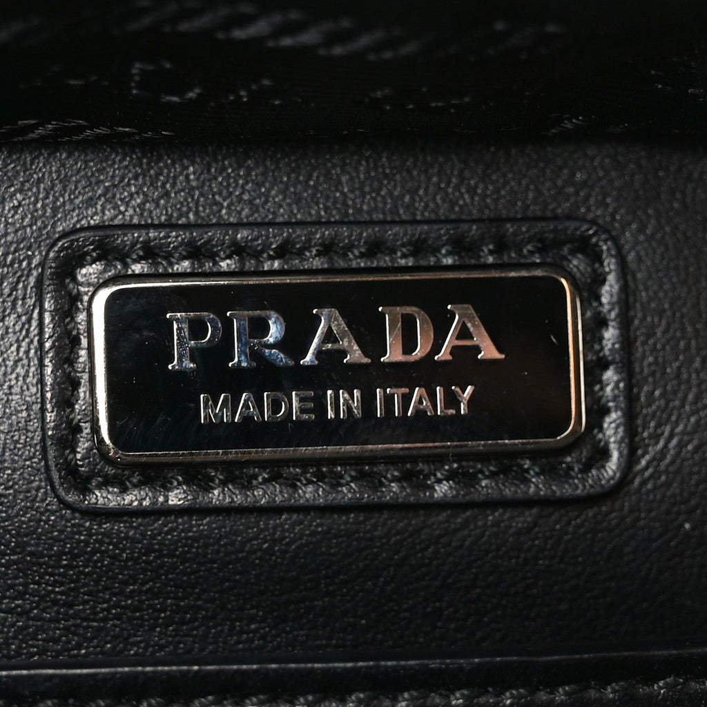Prada Saffiano Travel Medium Brique Crossbody Bag Black