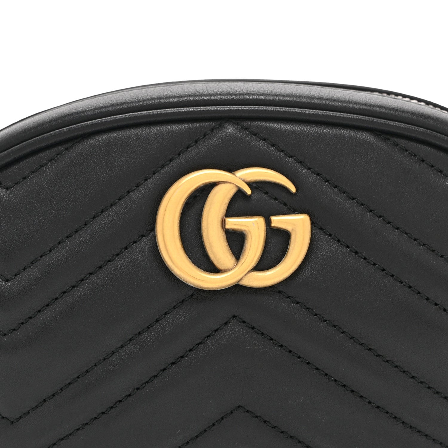 Gucci Calfskin Matelasse GG Marmont Belt Bag 85 34 Black
