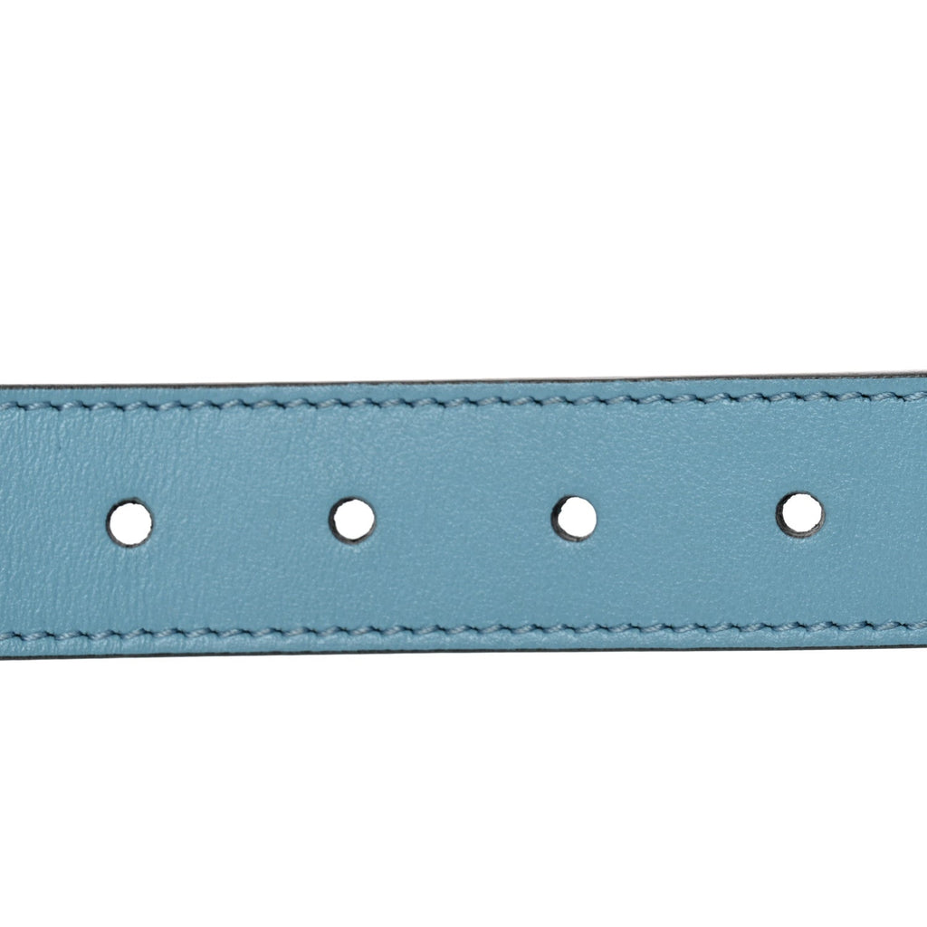 Gucci Calfskin Kids Double G Belt L Blue