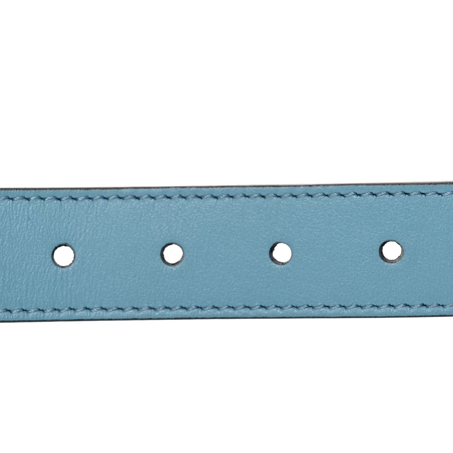 Gucci Calfskin Kids Double G Belt L Blue