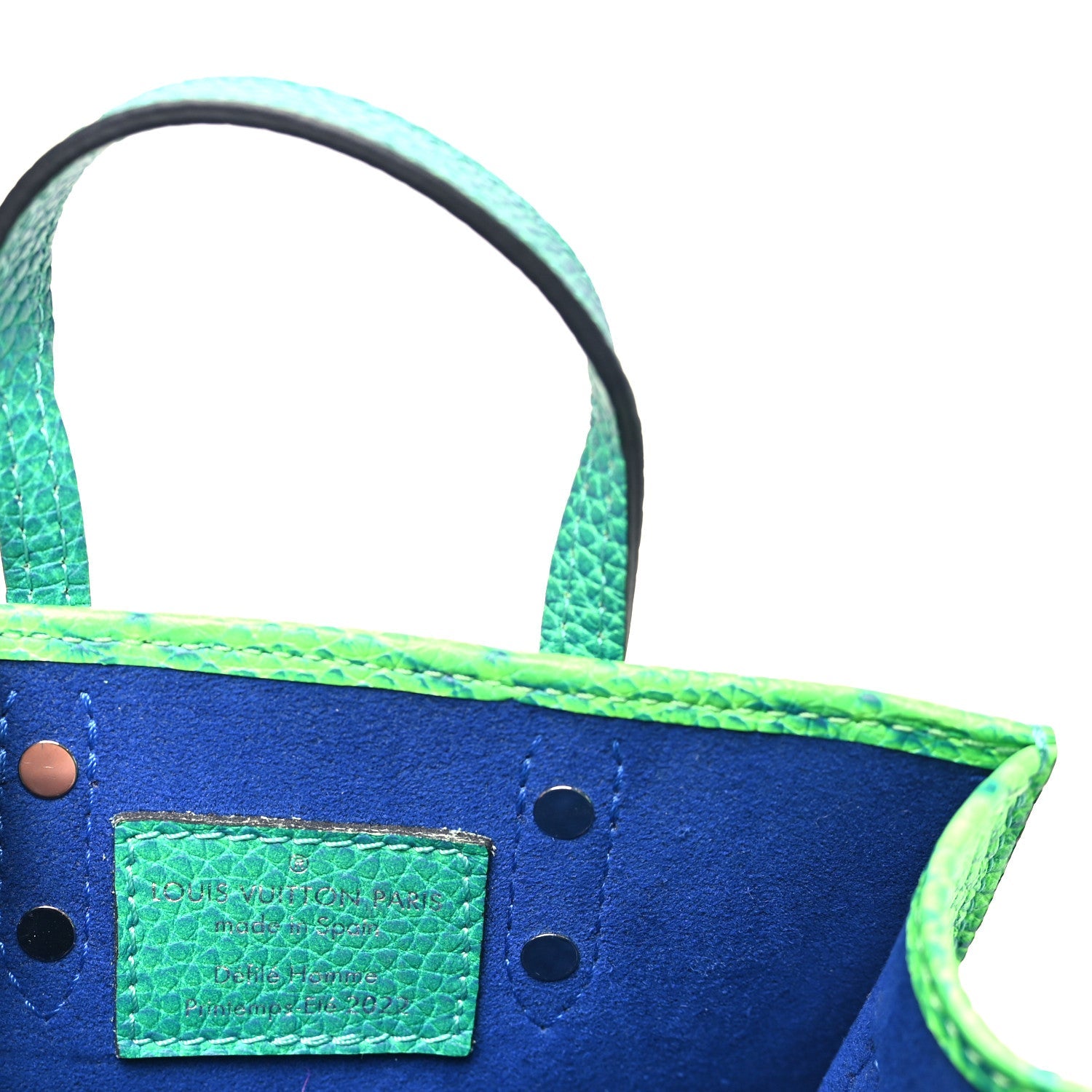 Louis Vuitton Taurillon Illusion Sac Plat XS Bleu Vert