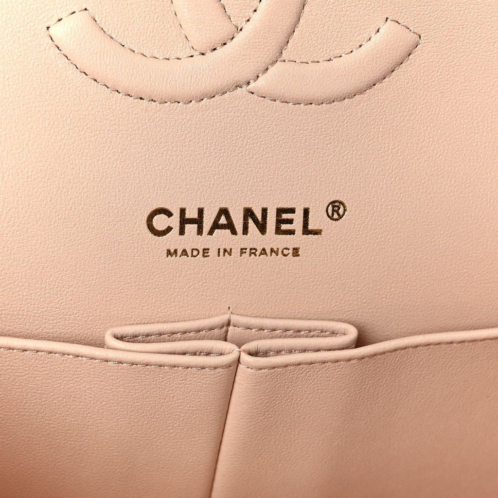 Chanel Caviar Quilted Medium Double Flap Light Beige