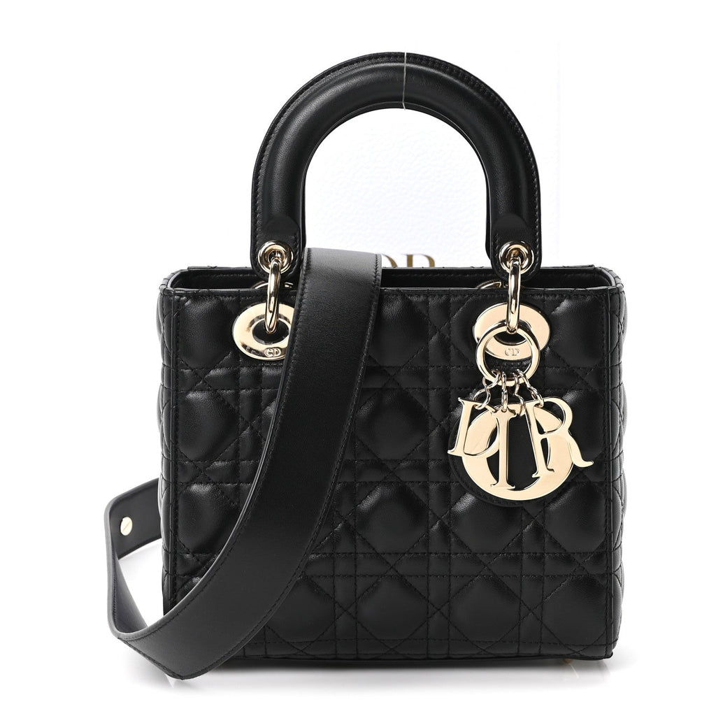 Christian Dior Lambskin Cannage Small My ABCDior Lady Dior Black