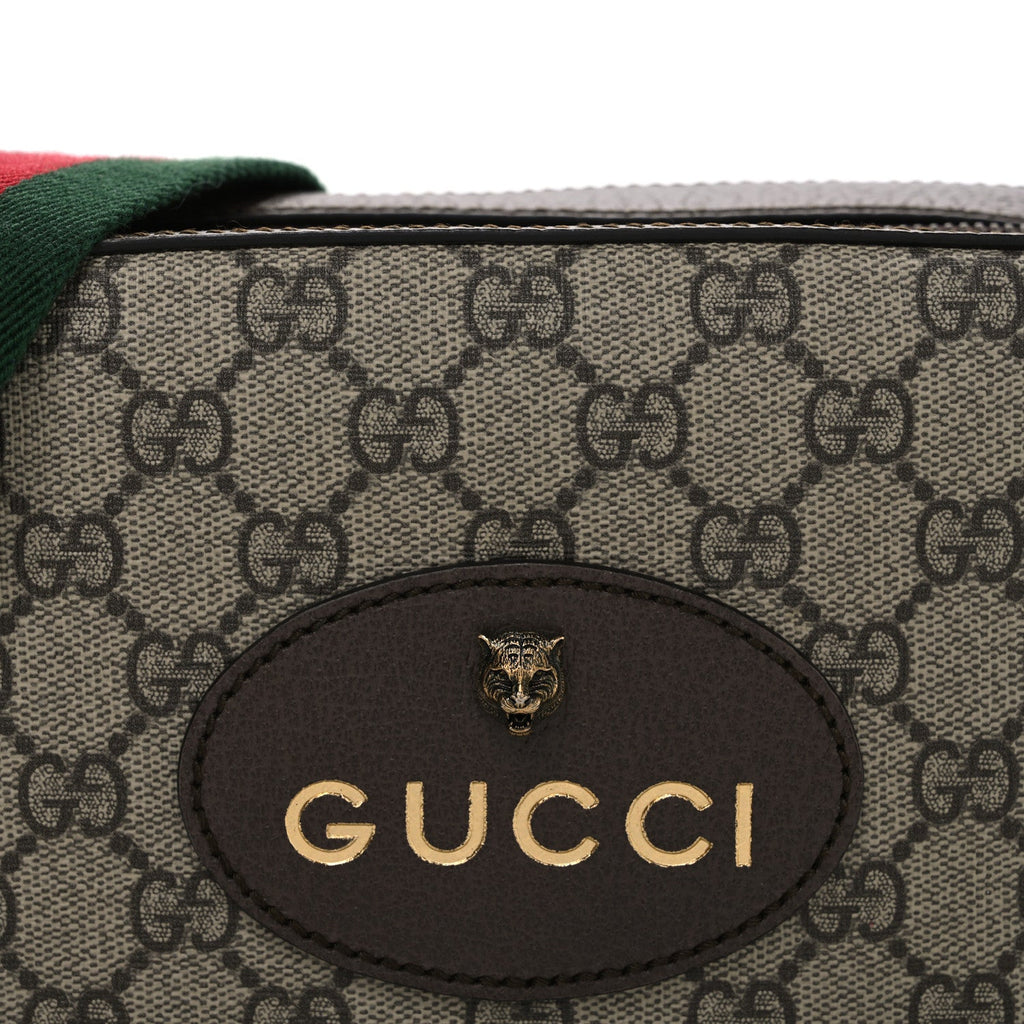 Gucci GG Supreme Monogram Web Neo Vintage Shoulder Bag Beige New Acero Crop