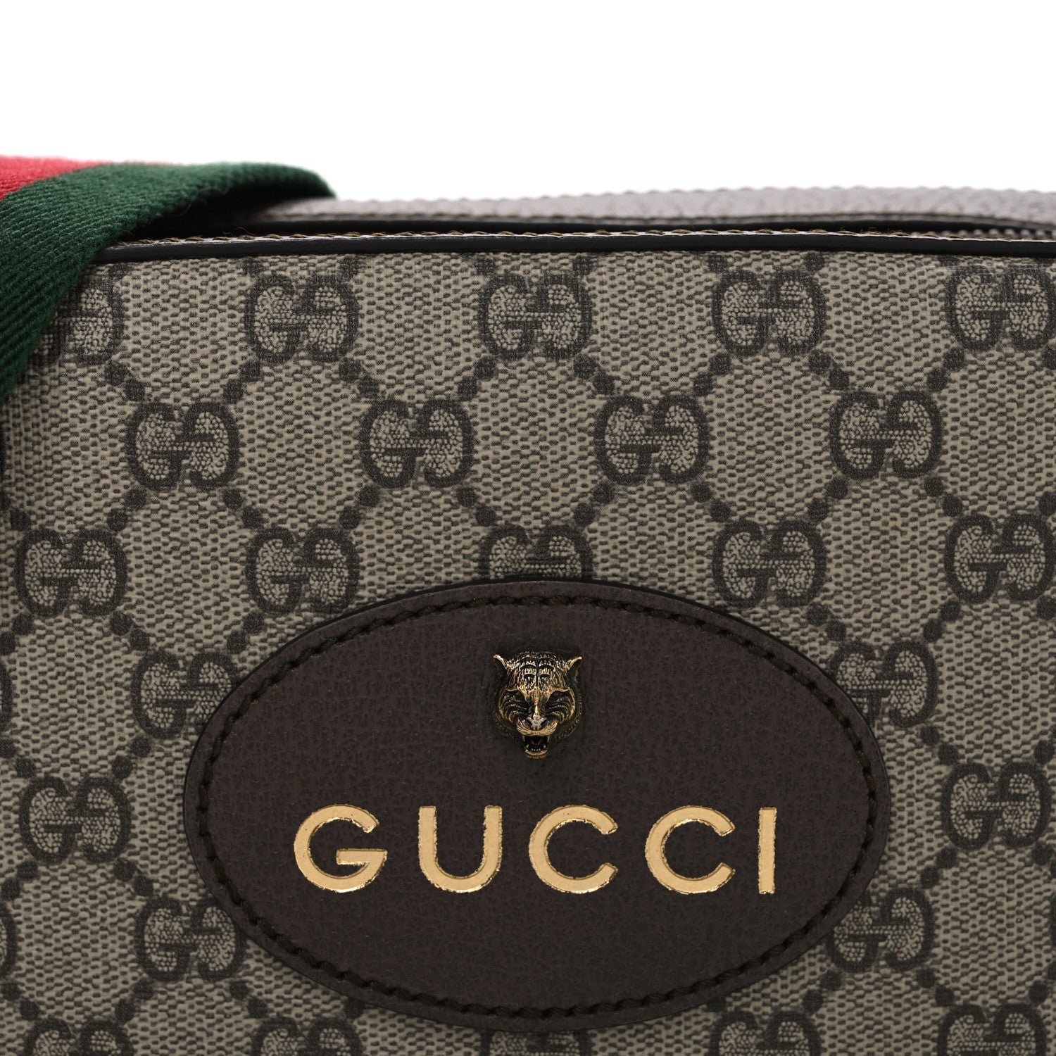 Gucci GG Supreme Monogram Web Neo Vintage Shoulder Bag Beige New Acero Crop